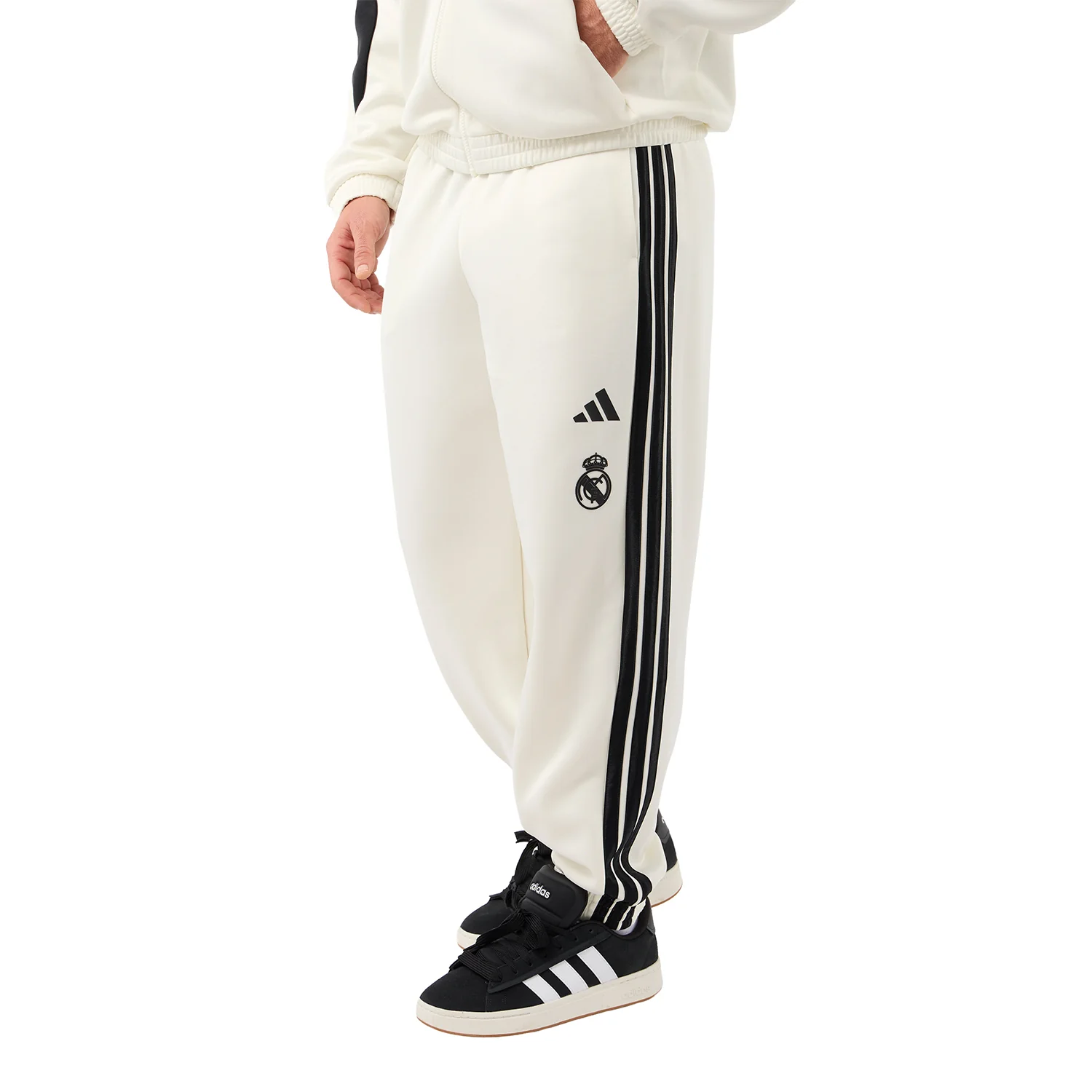 Mens adidas Stadium Tracksuit Pants White - Image 3