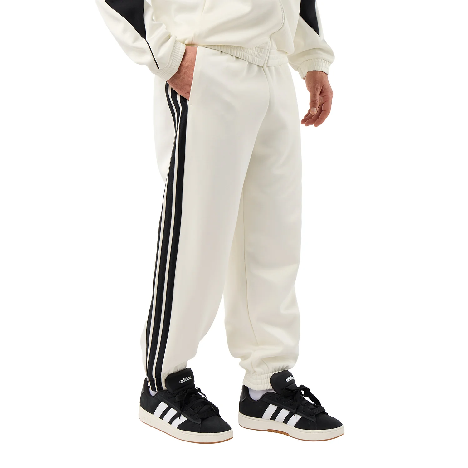 Mens adidas Stadium Tracksuit Pants White - Image 4