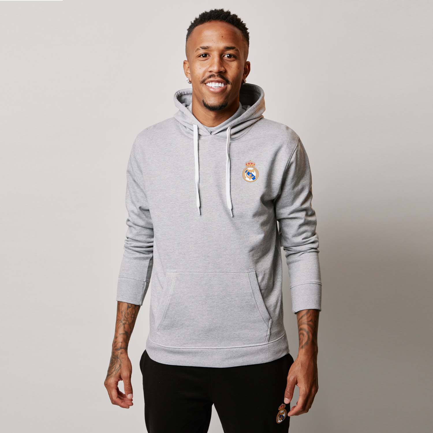 Mens Essentials Color Crest Hoody Light Grey - Image 2
