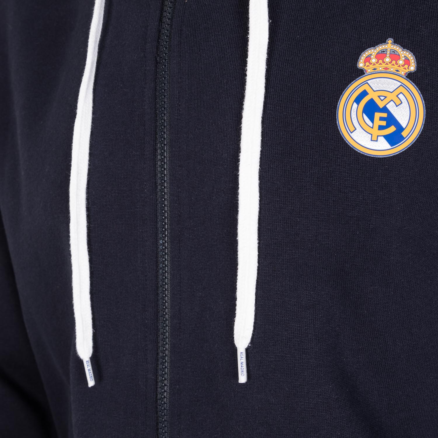 Mens Essentials Color Crest Full Zip Hoody Navy - Image 4