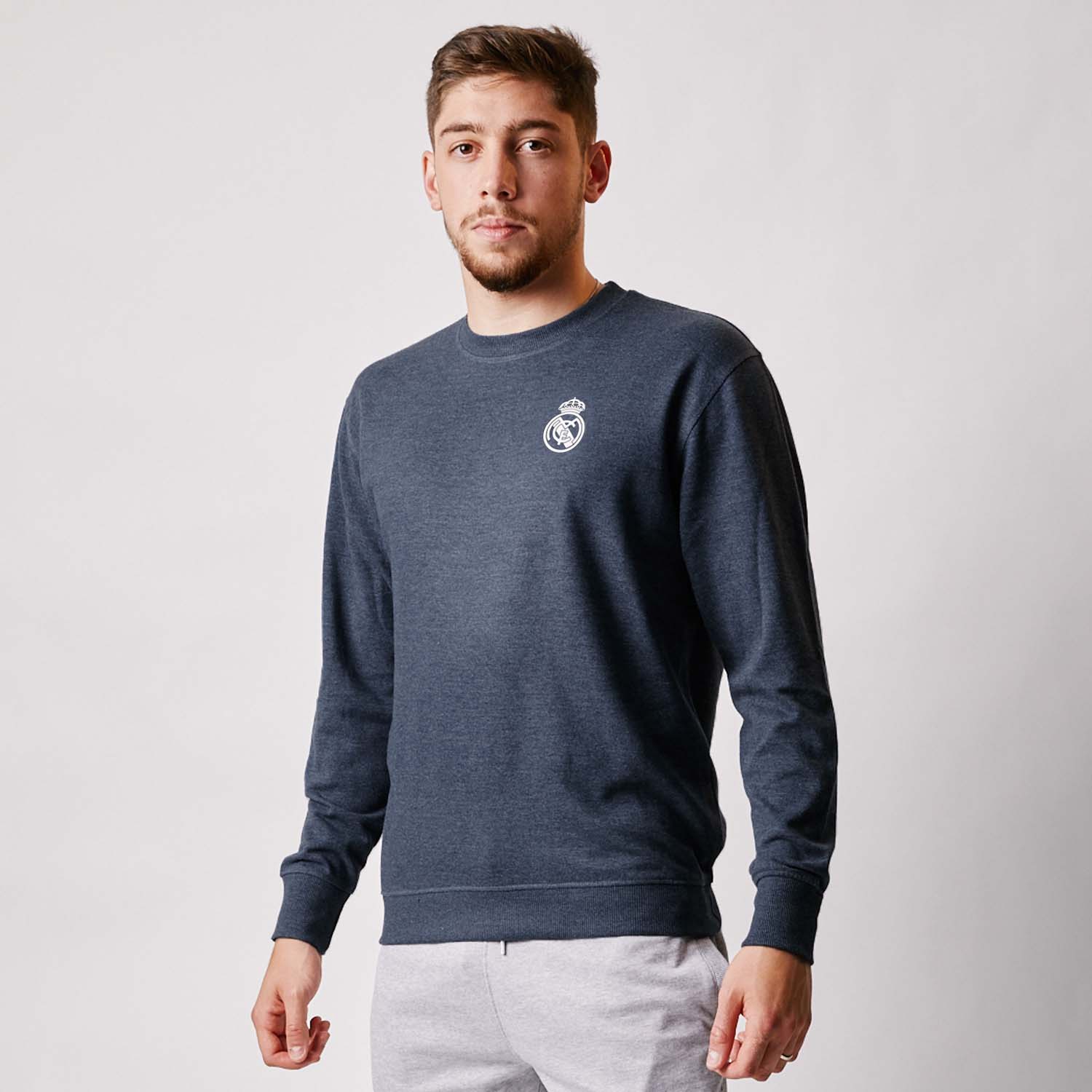 Mens Essentials Monocolor Crest Crew Blue Blend - Image 2