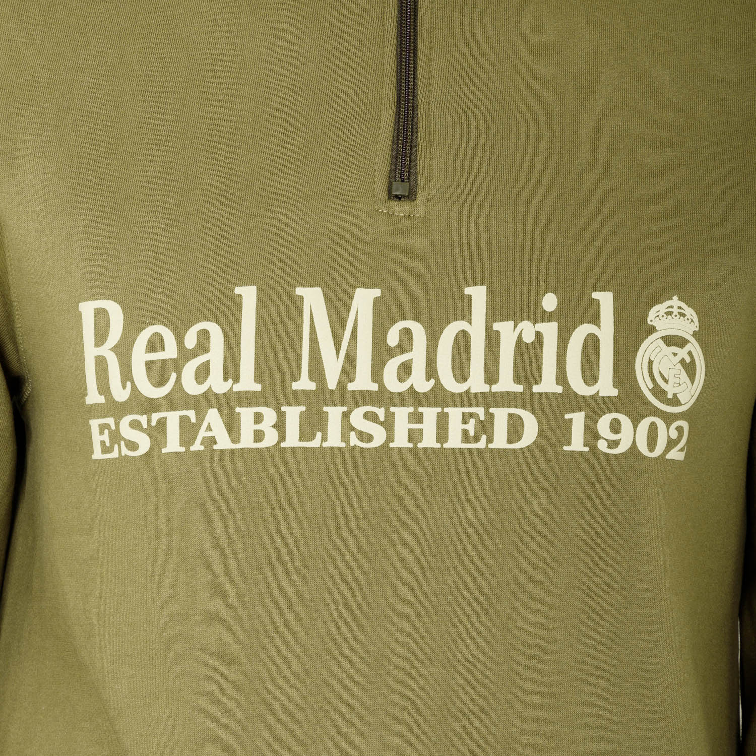 Mens 1/4 Zip Stablished Sweatshirt Brown - Image 4