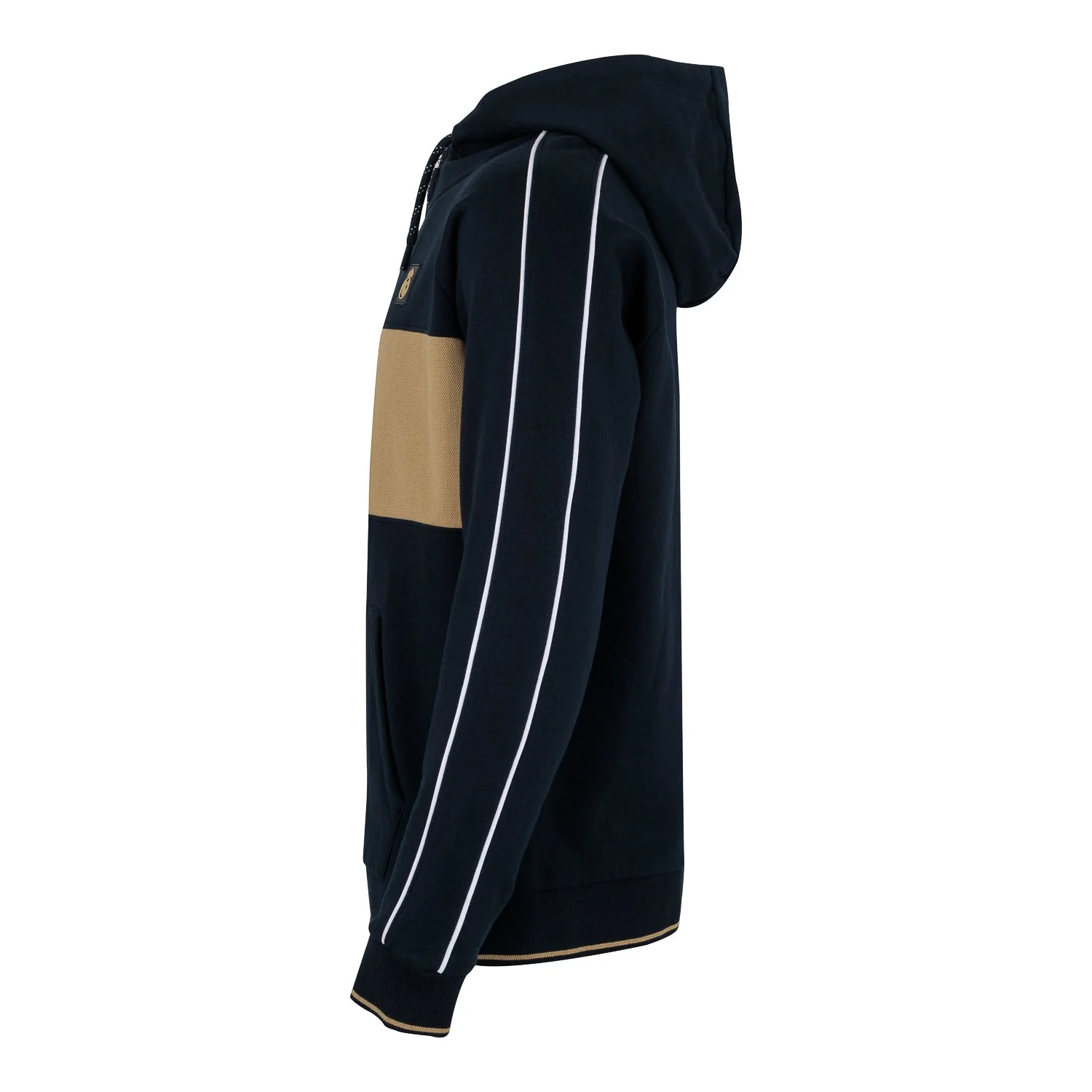 Mens Full Zip Hoody Navy/Sand - Image 2