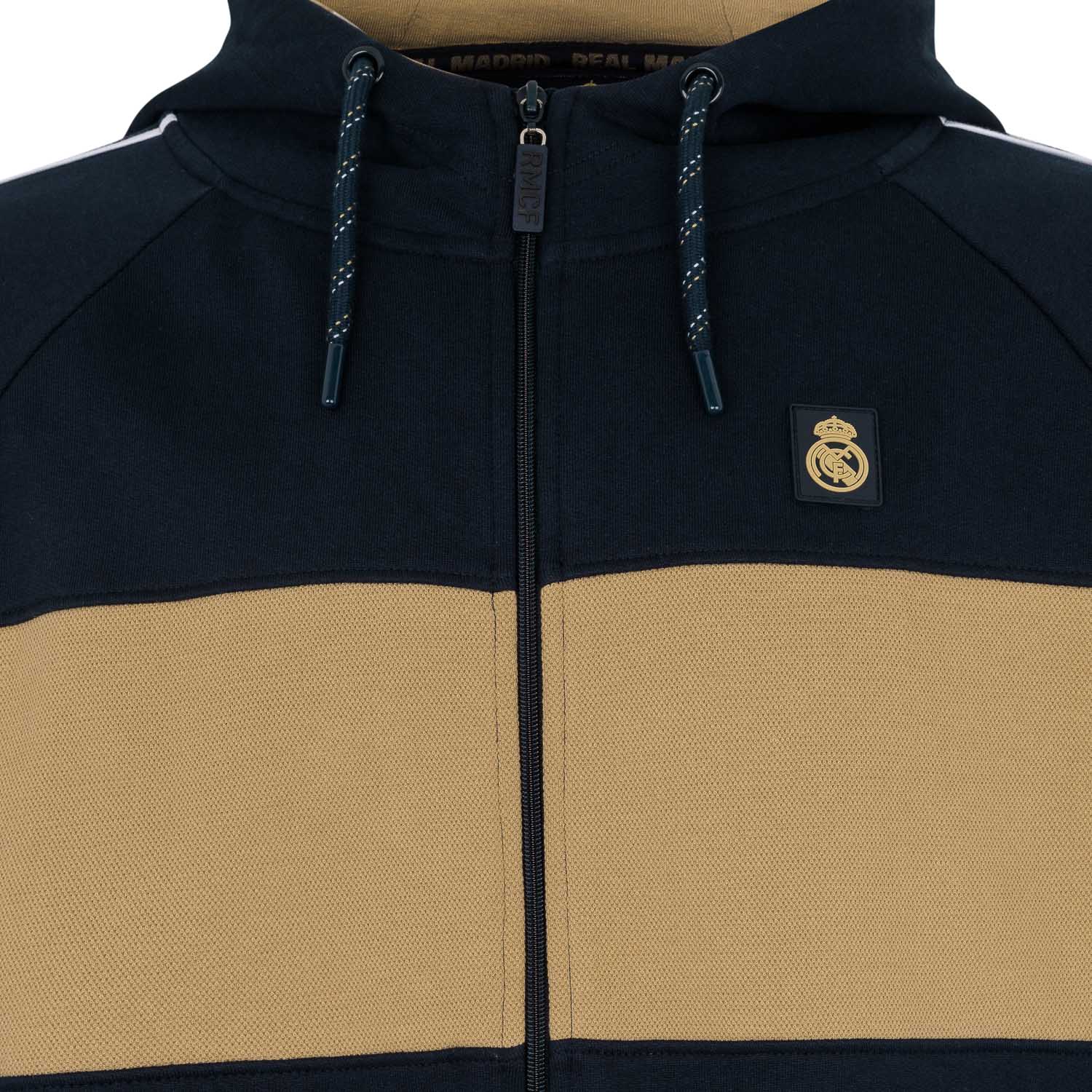 Mens Full Zip Hoody Navy/Sand - Image 3