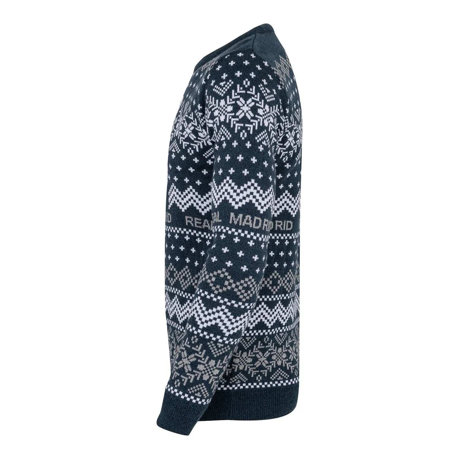 Crest Christmas Sweater Navy/Grey - Image 3