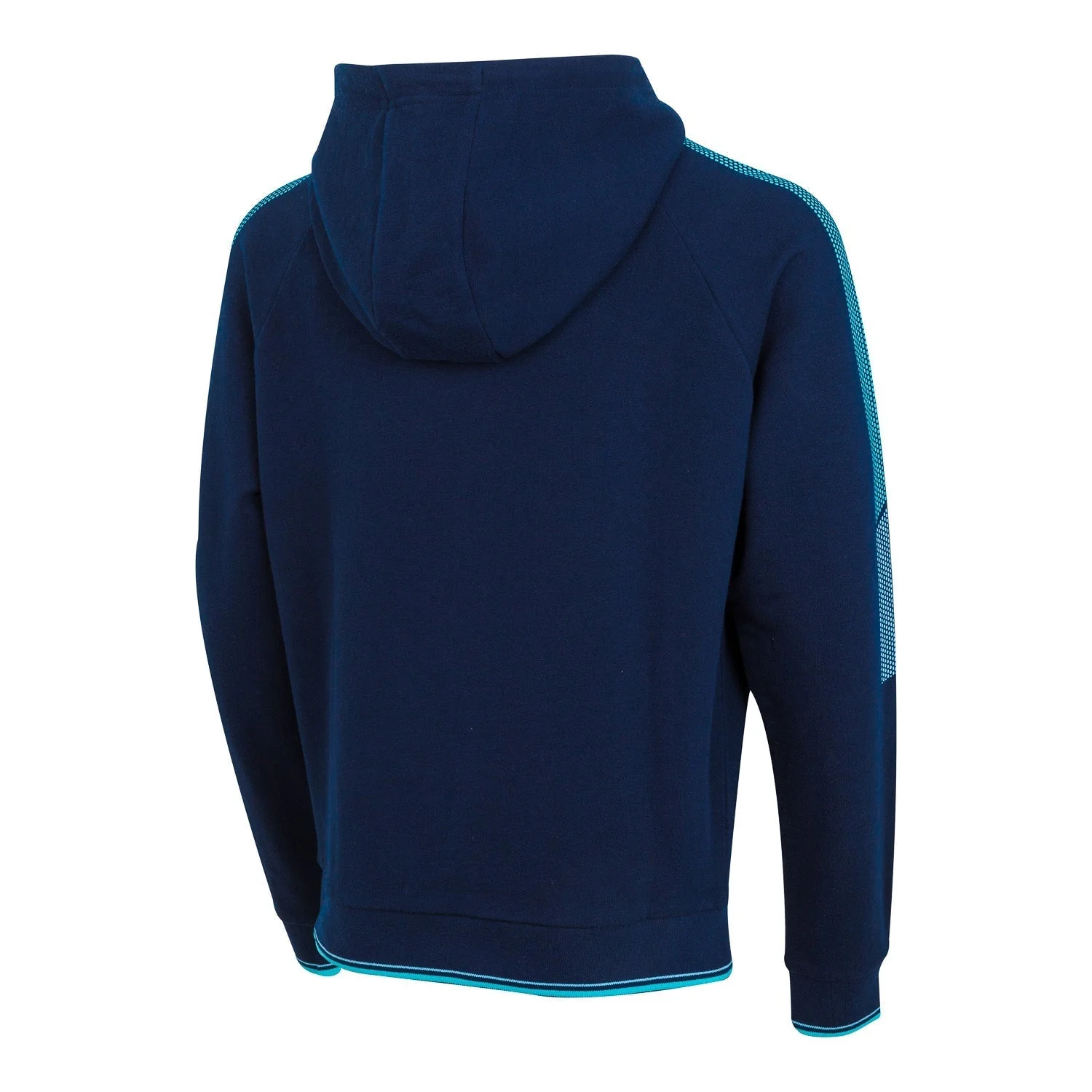 Madrid Sky Mens Panel Sleeve Zip Hoodie Navy - Image 3