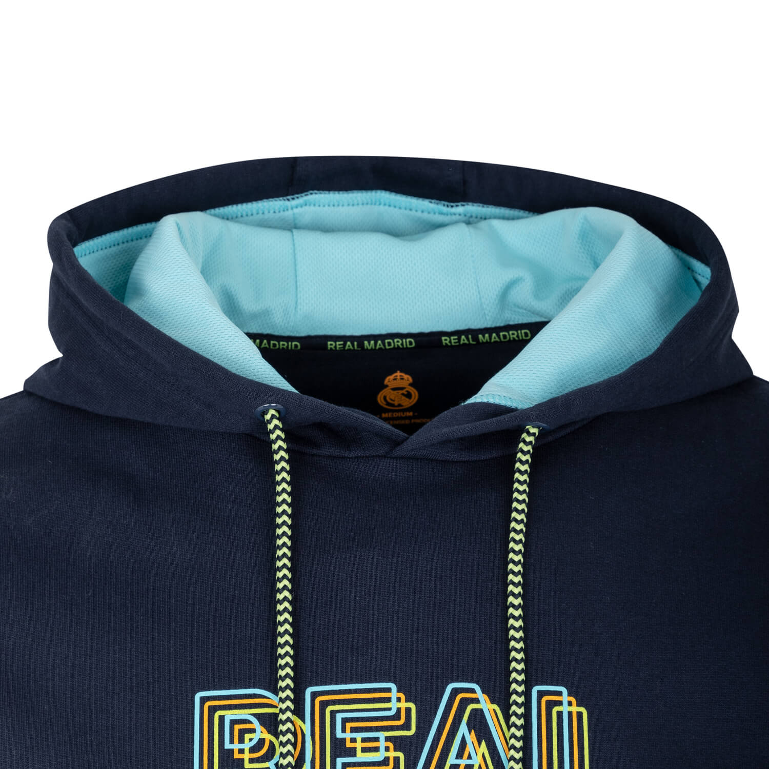 Bernabéu Neon Lights Mens Chest Print Oth Hoodie Navy - Image 3