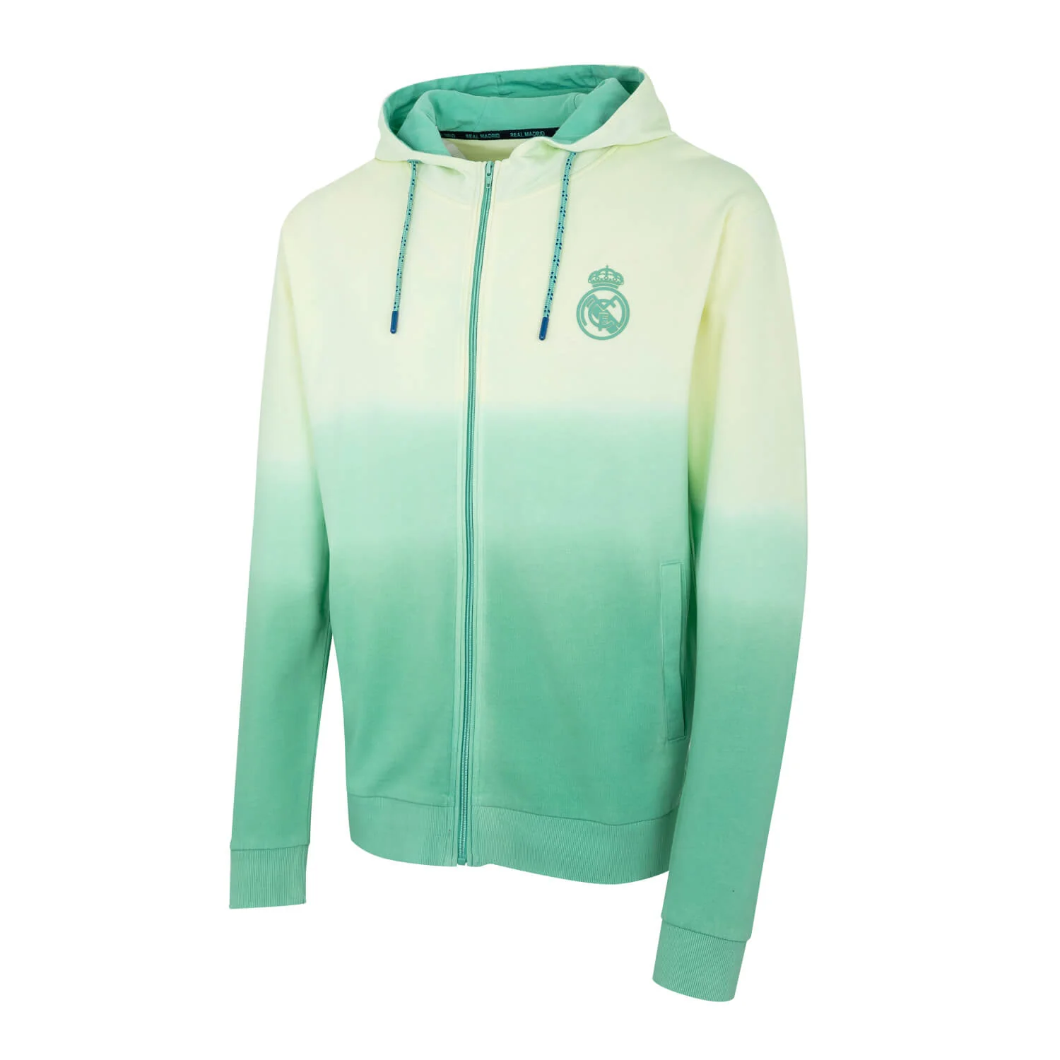 Sunset Festival Mens Dip Dye Zip Hoodie White - Image 3