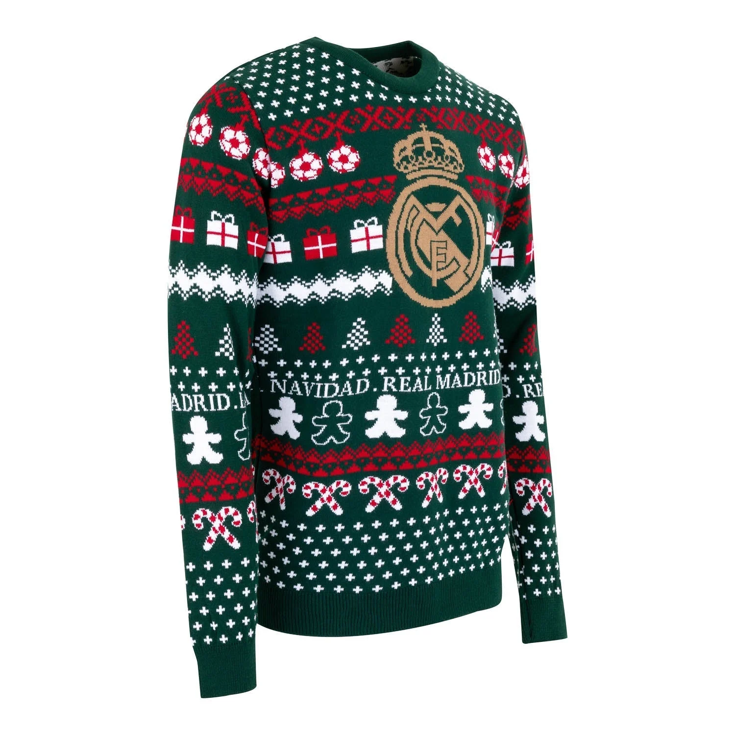 Mens Christmas Sweater Crest Green/Multicolor - Image 3