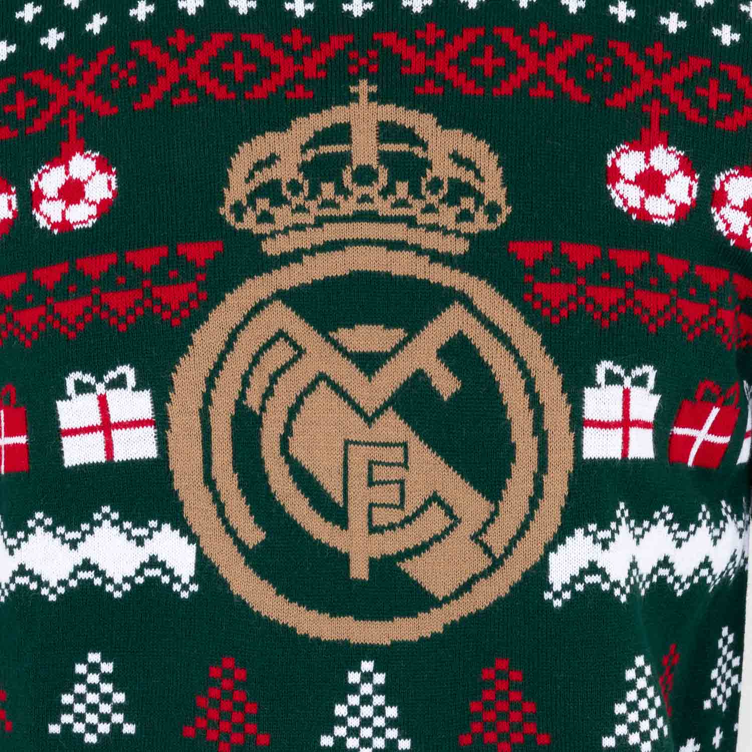 Mens Christmas Sweater Crest Green/Multicolor - Image 5