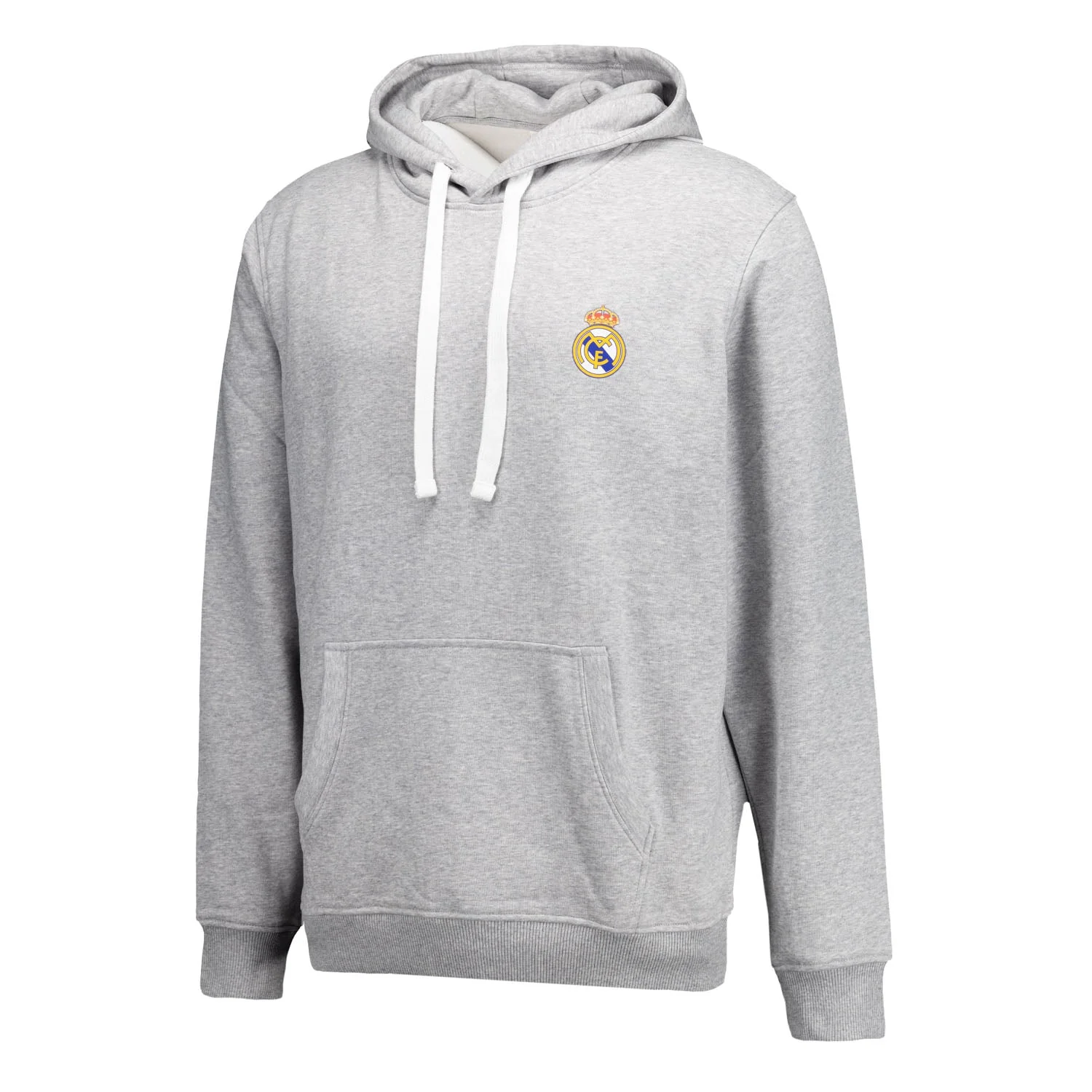 Mens ECO Essentials Real Madrid Color Crest Hoodie Light Grey - Image 2