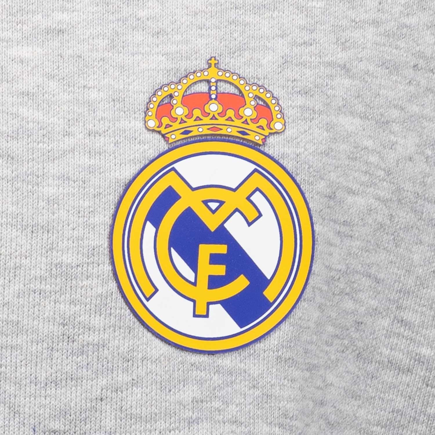 Mens ECO Essentials Real Madrid Color Crest Hoodie Light Grey - Image 4