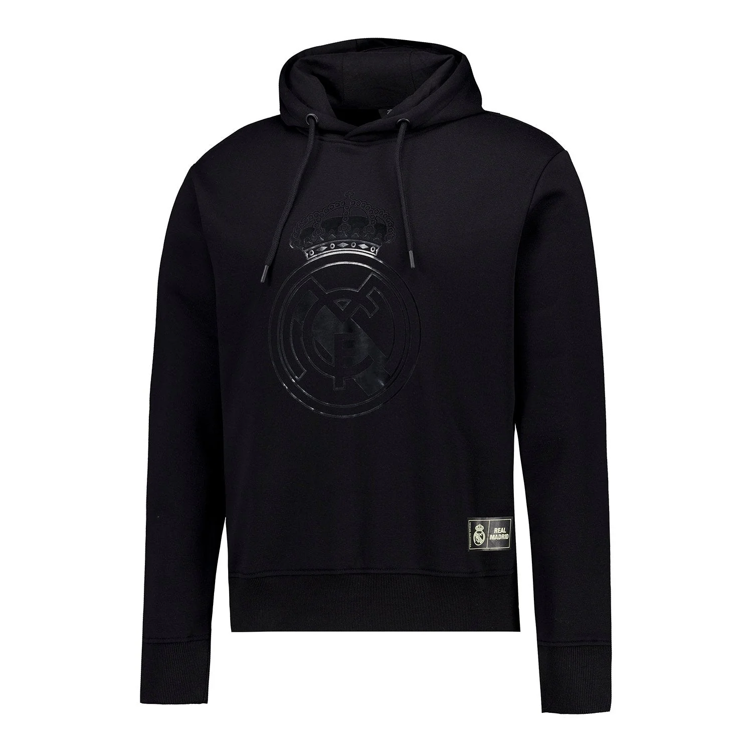 Mens Blackout Hoodie Crest Black Real Madrid - Image 2