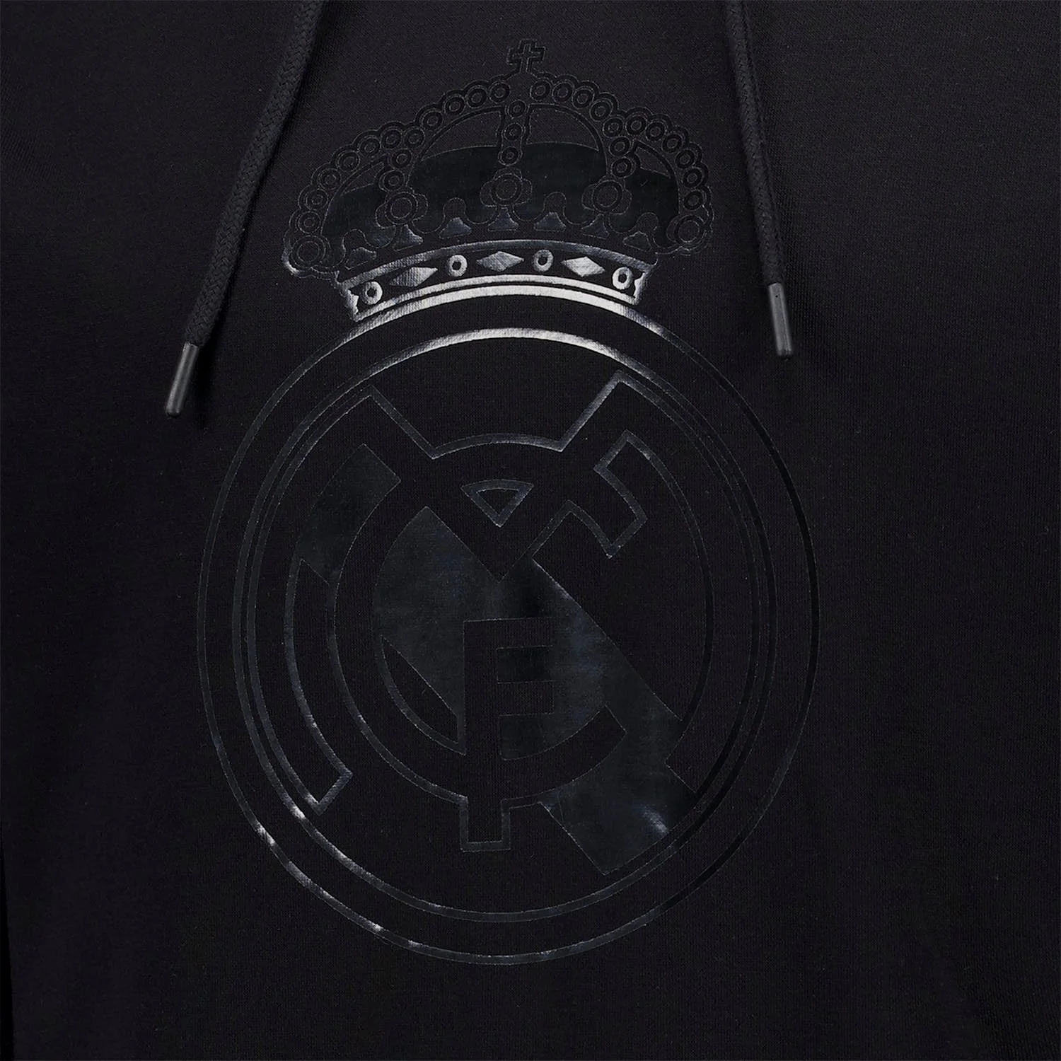 Mens Blackout Hoodie Crest Black Real Madrid - Image 5