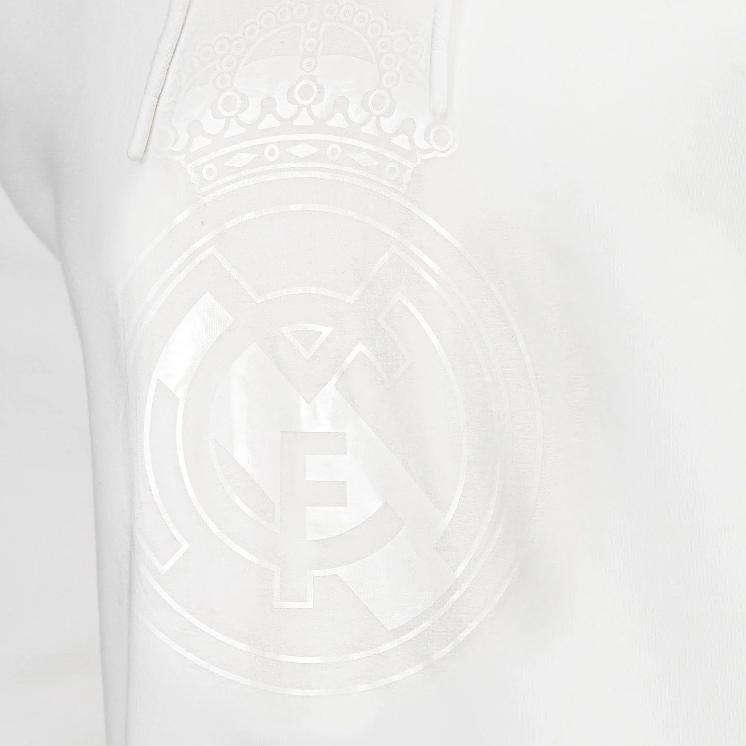 Mens Blackout Hoodie Crest White Real Madrid - Image 4