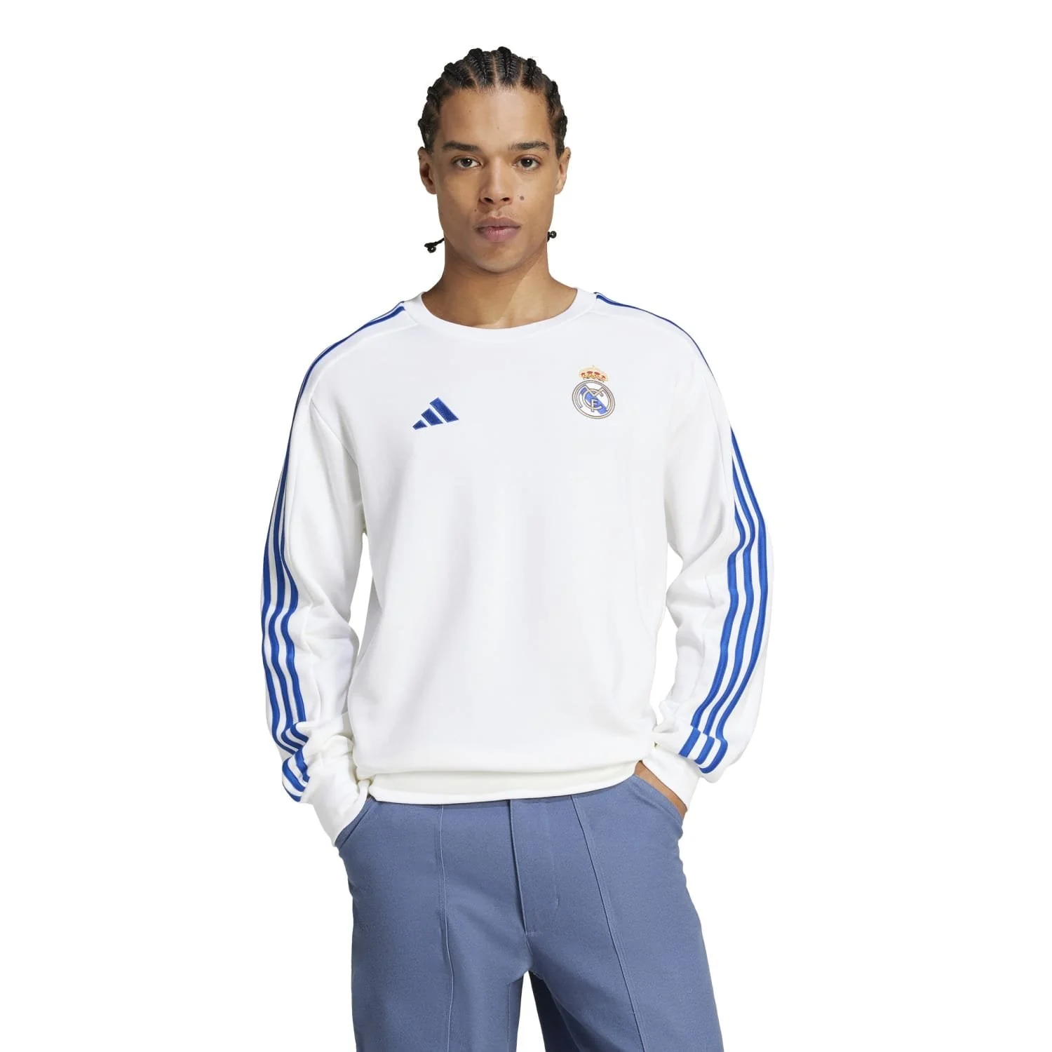 Mens adidas DNA Sweatshirt 25/26 White - Image 3