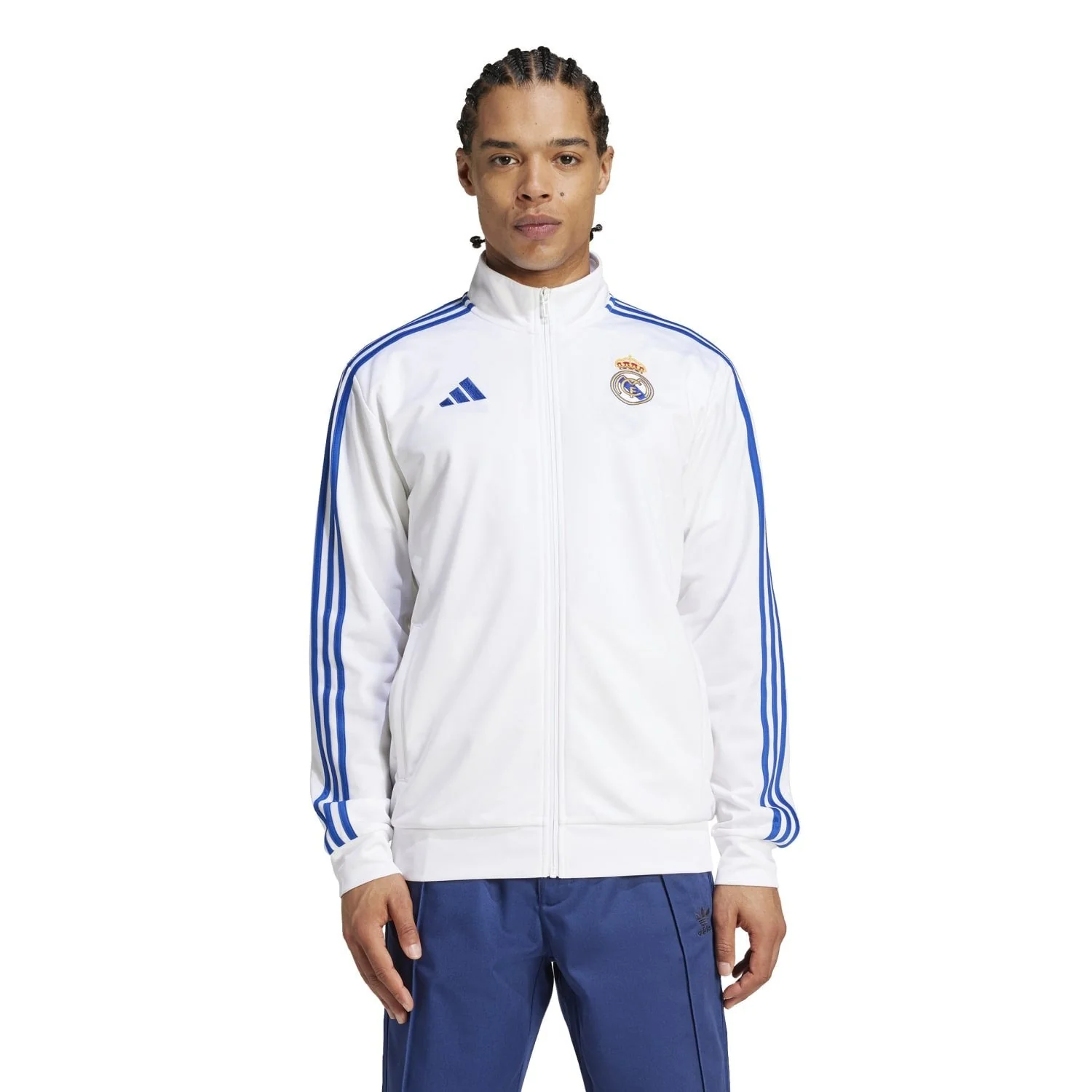 Mens adidas DNA Track Top 25/26 White - Image 3