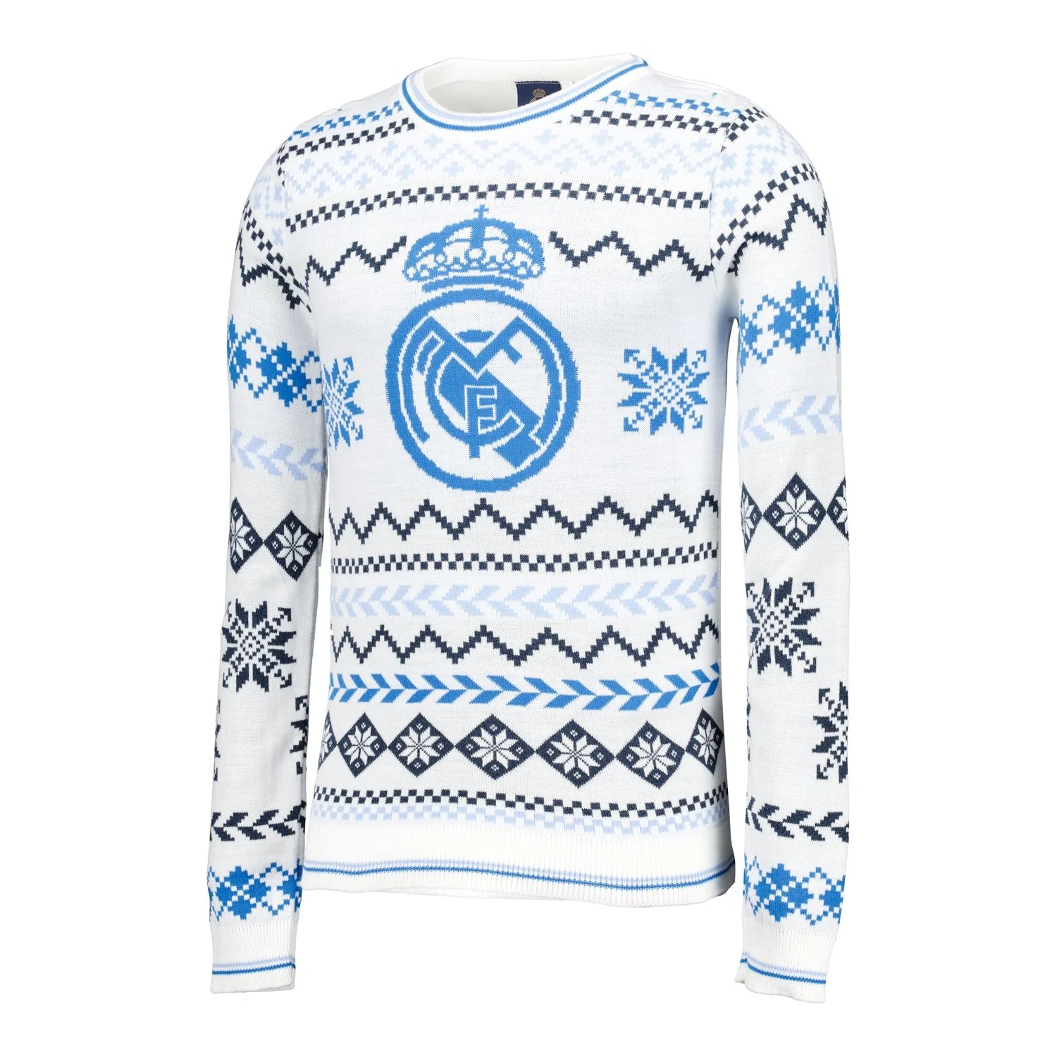 Mens Christmas Sweater Crest Ice White - Image 2