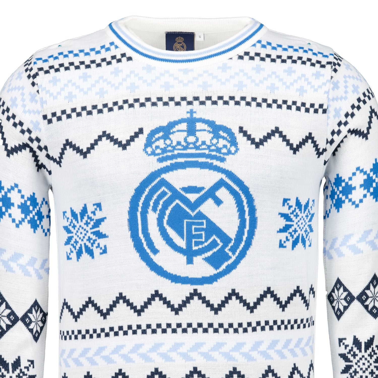 Mens Christmas Sweater Crest Ice White - Image 5