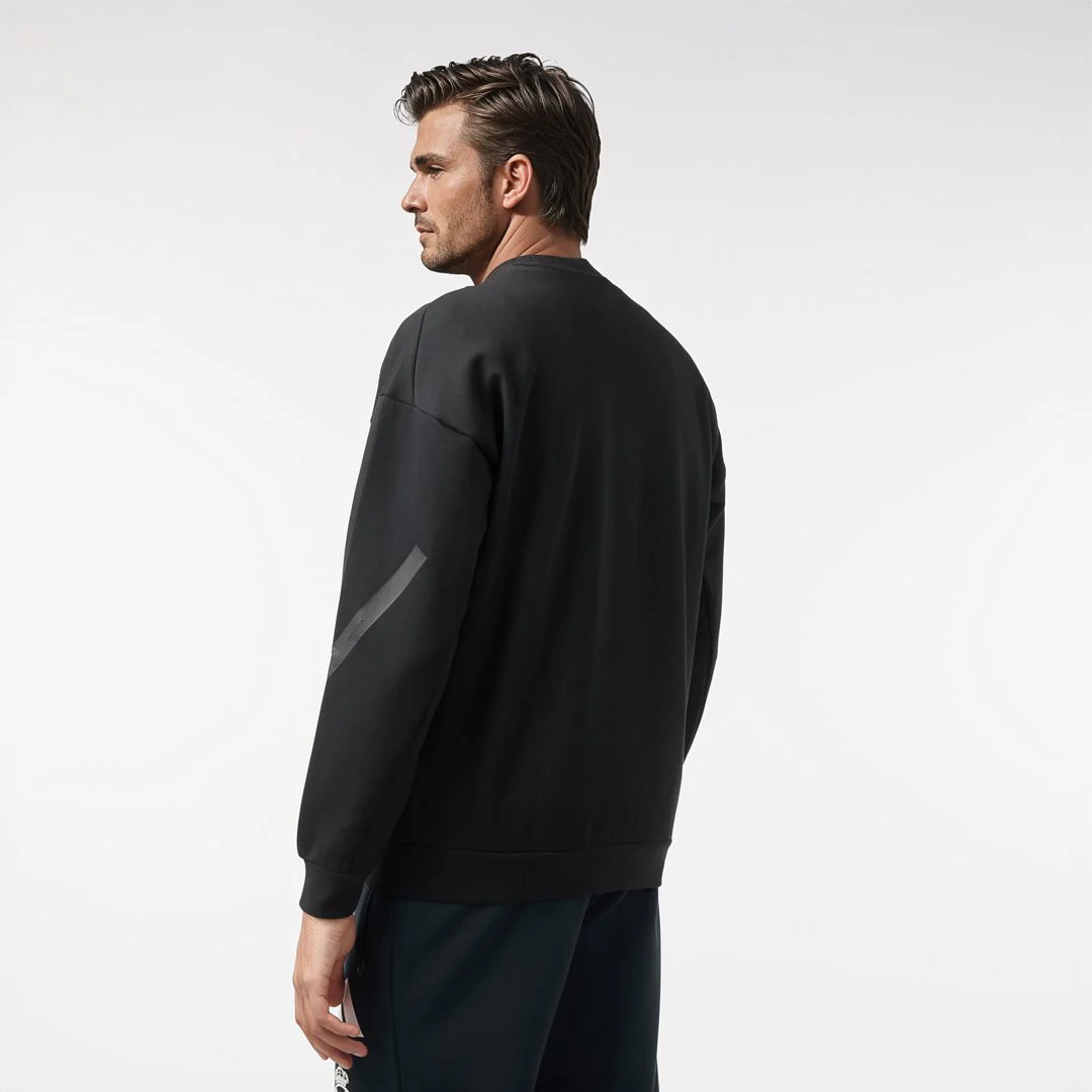 Mens adidas Real Urban Crew Sweatshirt Black - Image 4