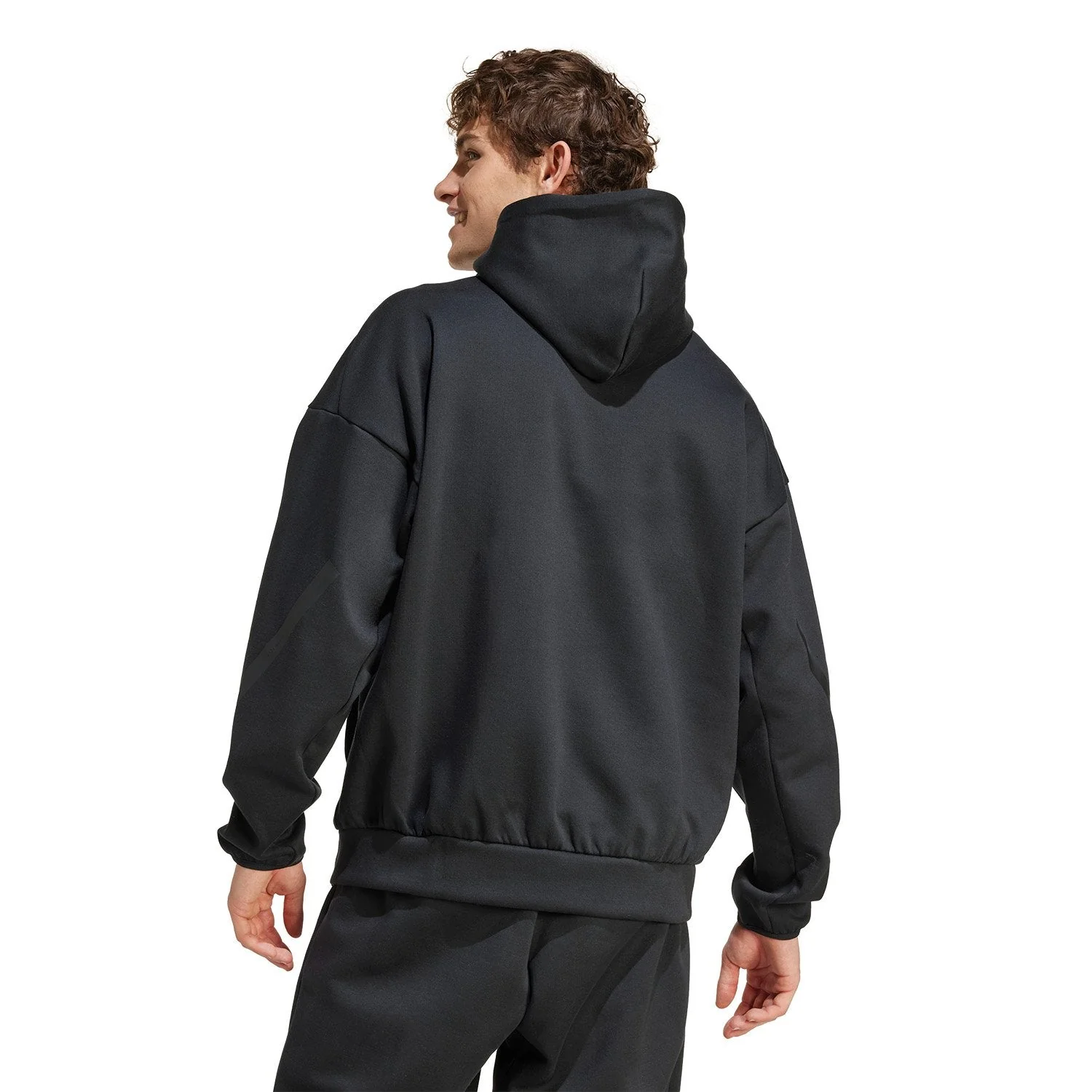 Mens adidas Real Urban Hoodie Black - Image 3