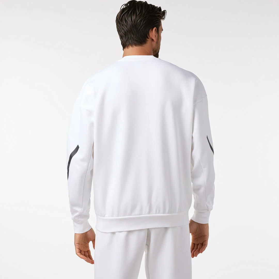 Mens adidas Real Urban Crew Sweatshirt White - Image 3