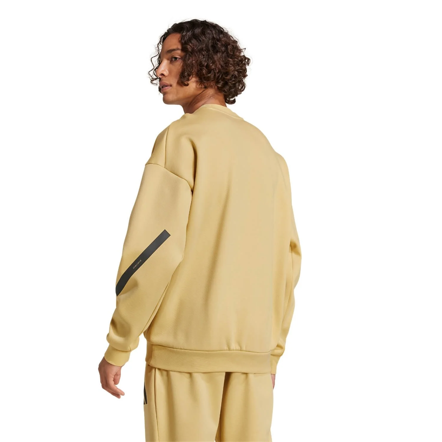 Mens adidas Real Urban Crew Sweatshirt Oat - Image 3