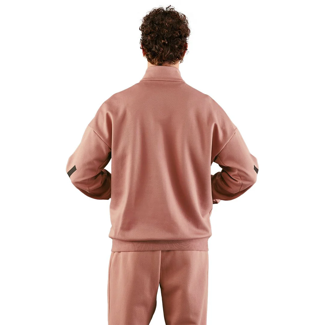 Mens adidas Real Urban Half Zip Hoodie Brown - Image 3