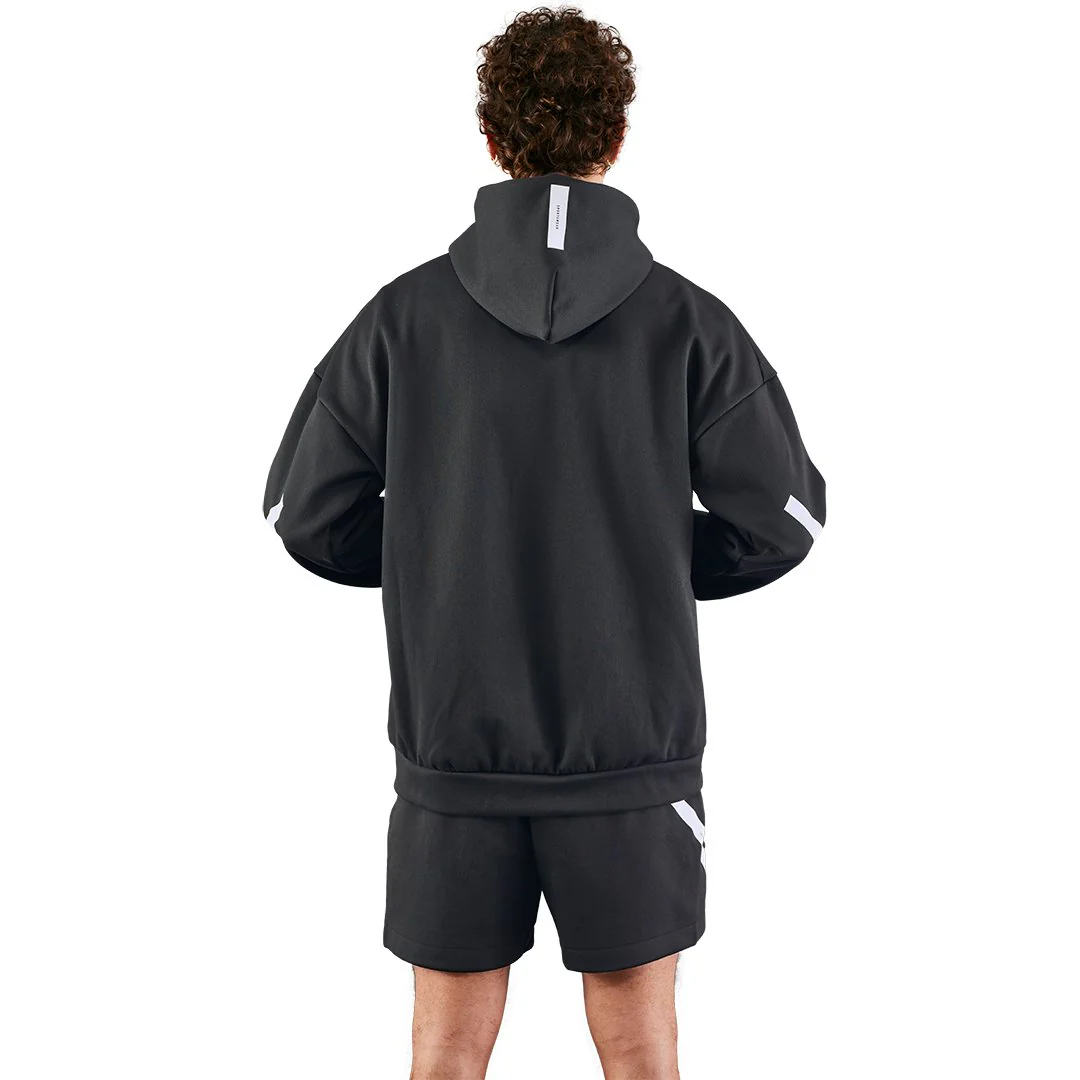 Mens adidas Real Urban Full Zip Hoodie Black - Image 4