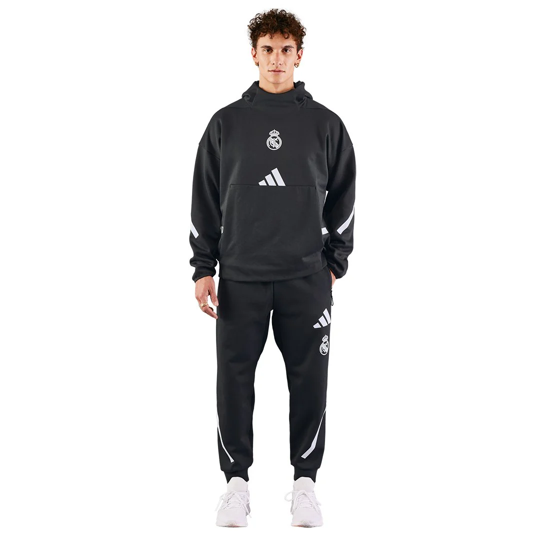 Mens adidas Real Urban Hoodie Black - Image 2