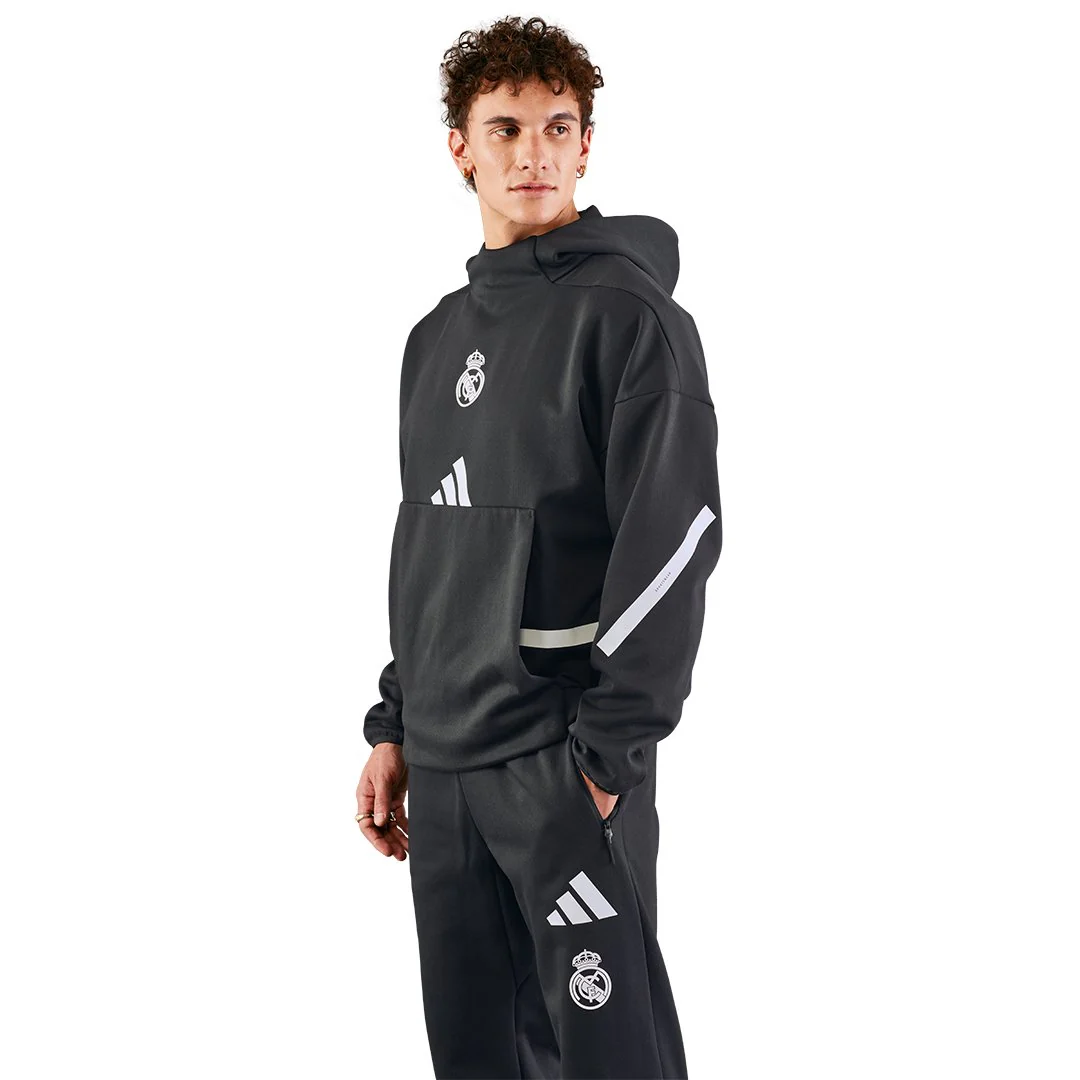 Mens adidas Real Urban Hoodie Black - Image 5