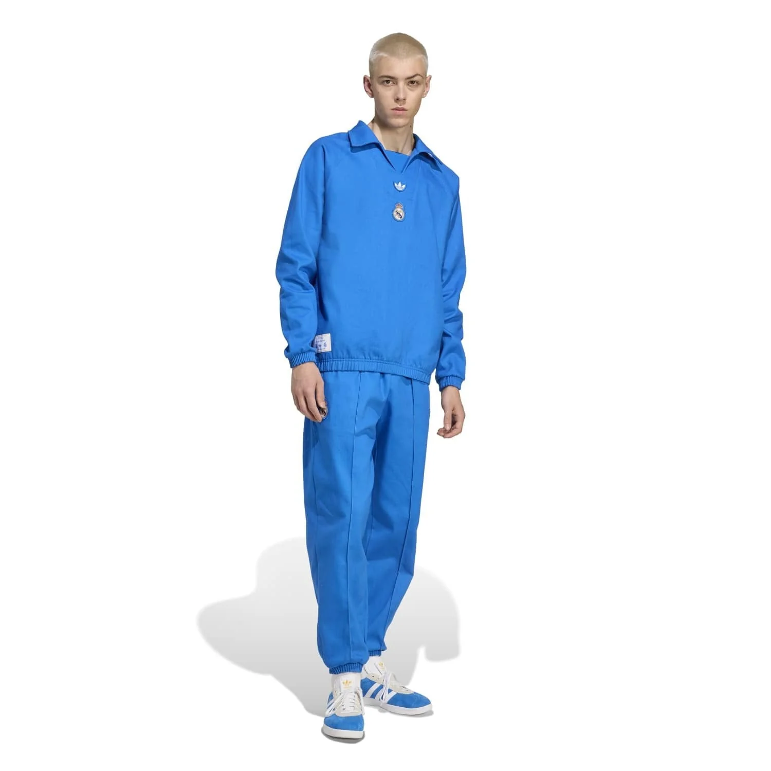 Mens adidas Originals Terrace Icons Collar Sweatshirt 25/26 Blue - Image 2