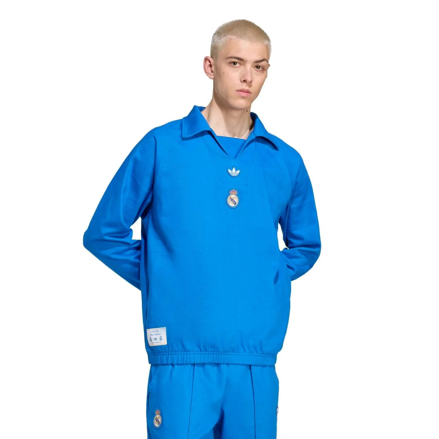 Mens adidas Originals Terrace Icons Collar Sweatshirt 25/26 Blue - Image 5