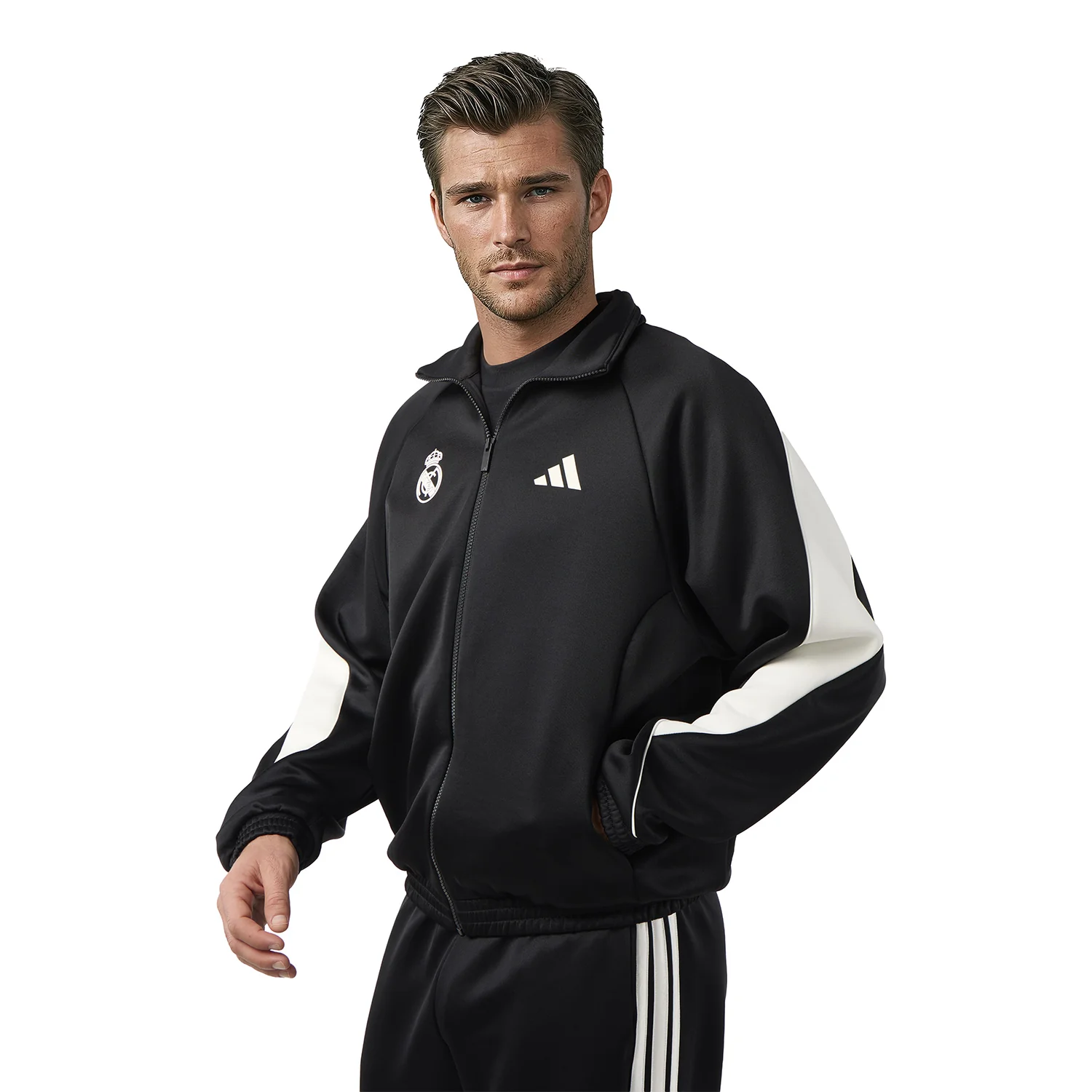 Mens adidas Stadium Tracksuit Jacket Black - Image 3