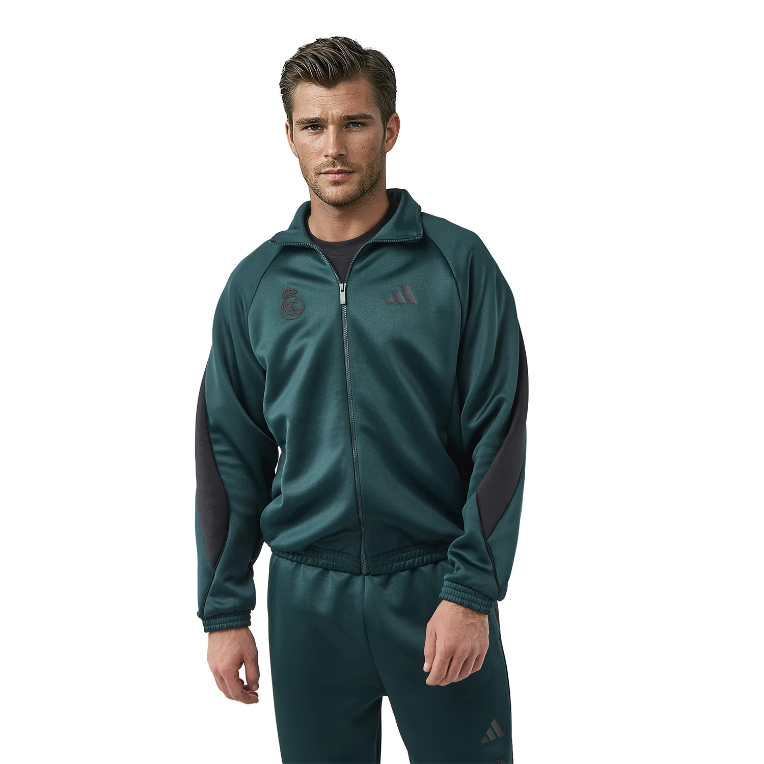 Mens adidas Stadium Tracksuit Jacket Green - Image 3