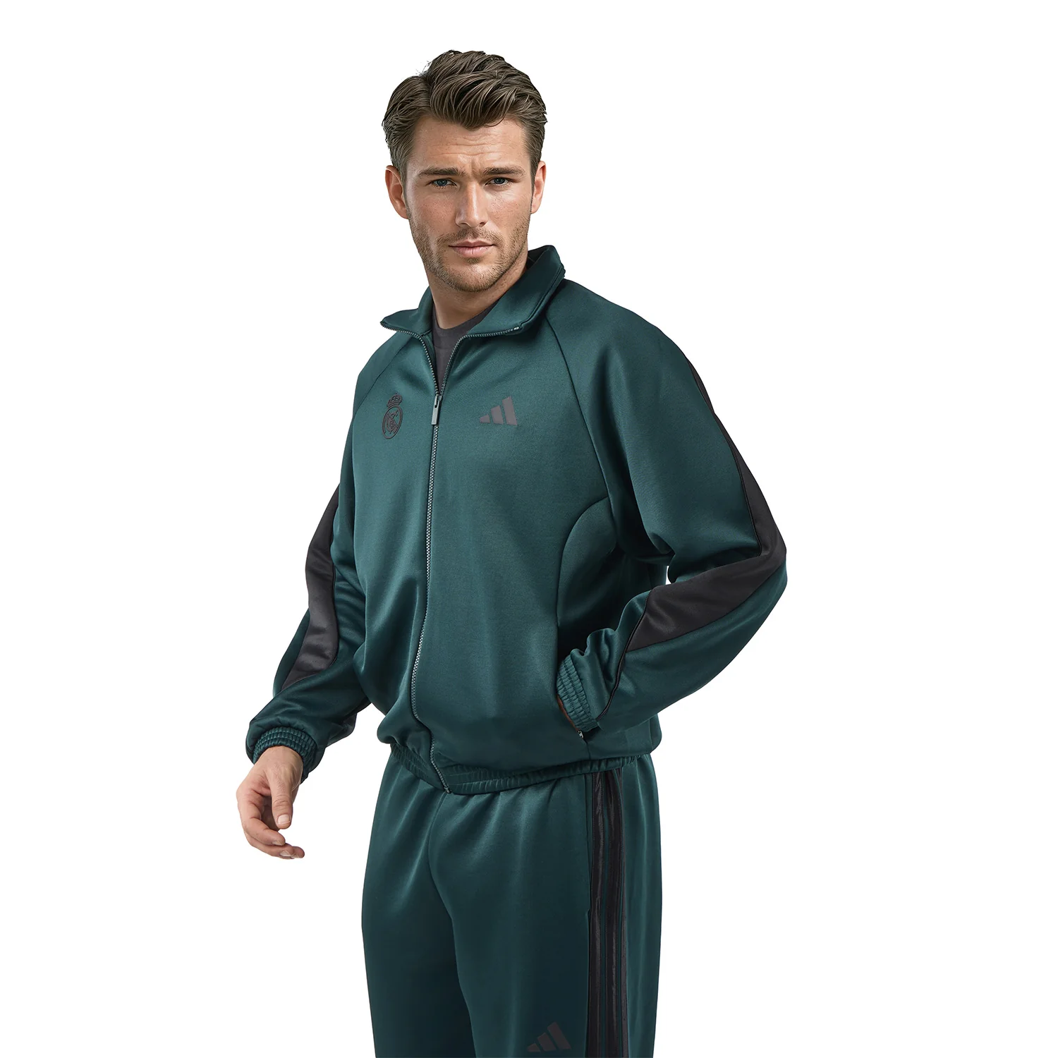 Mens adidas Stadium Tracksuit Jacket Green - Image 5