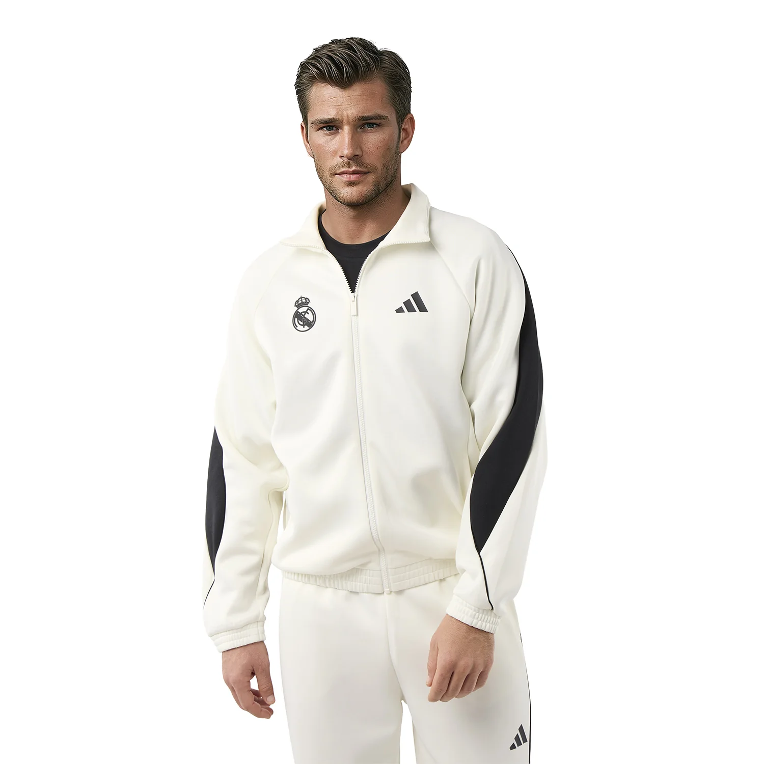 Mens adidas Stadium Tracksuit Jacket White - Image 3