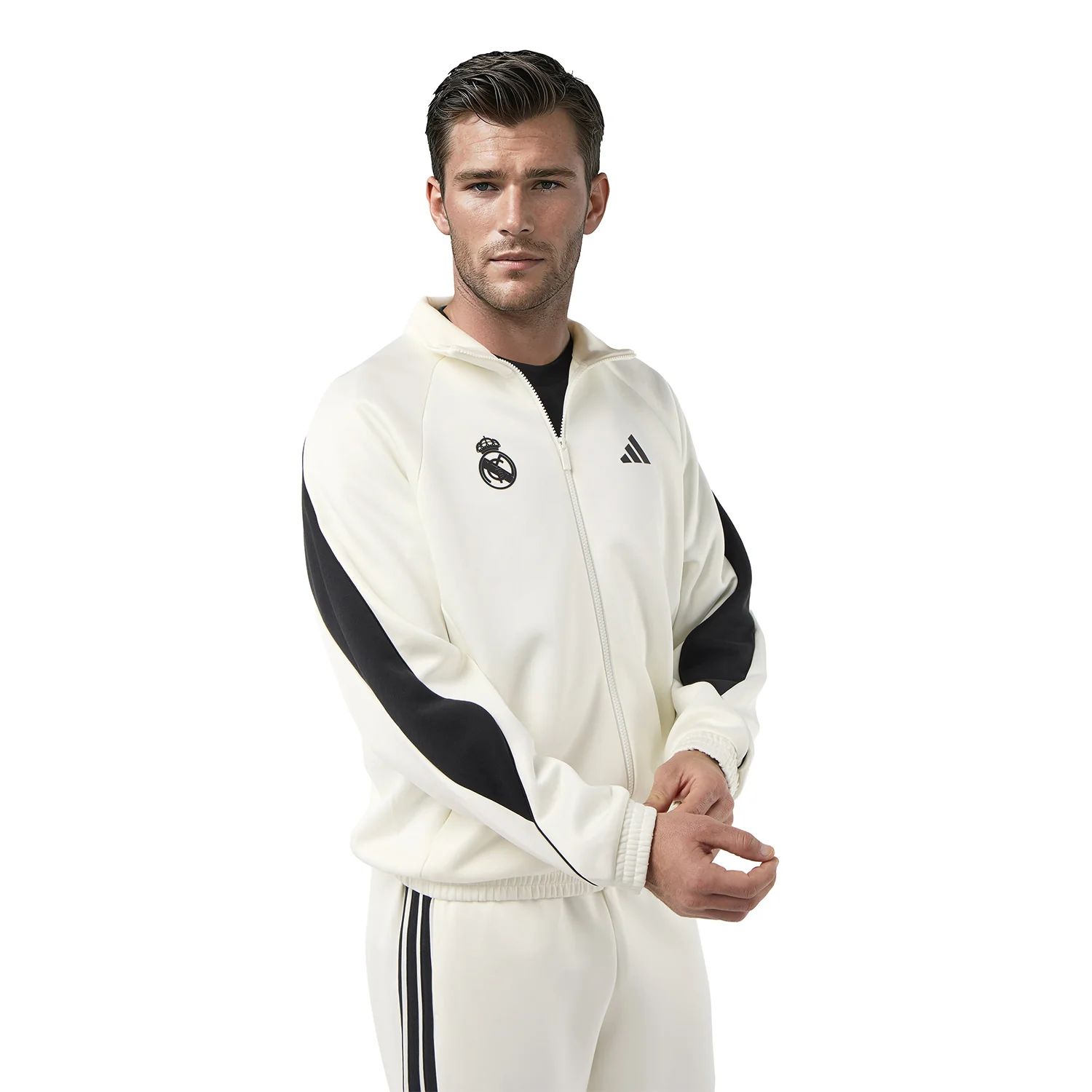 Mens adidas Stadium Tracksuit Jacket White - Image 6