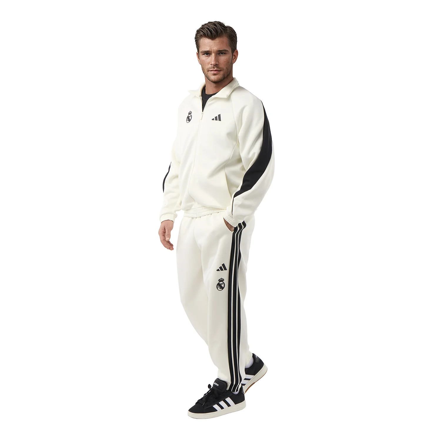 Mens adidas Stadium Tracksuit Jacket White - Image 7