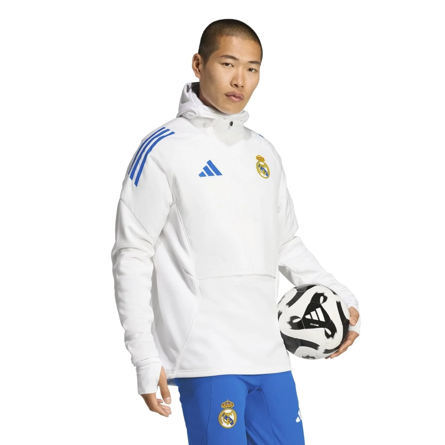 Mens adidas UCL Training Winter Top 25/26 White - Image 4