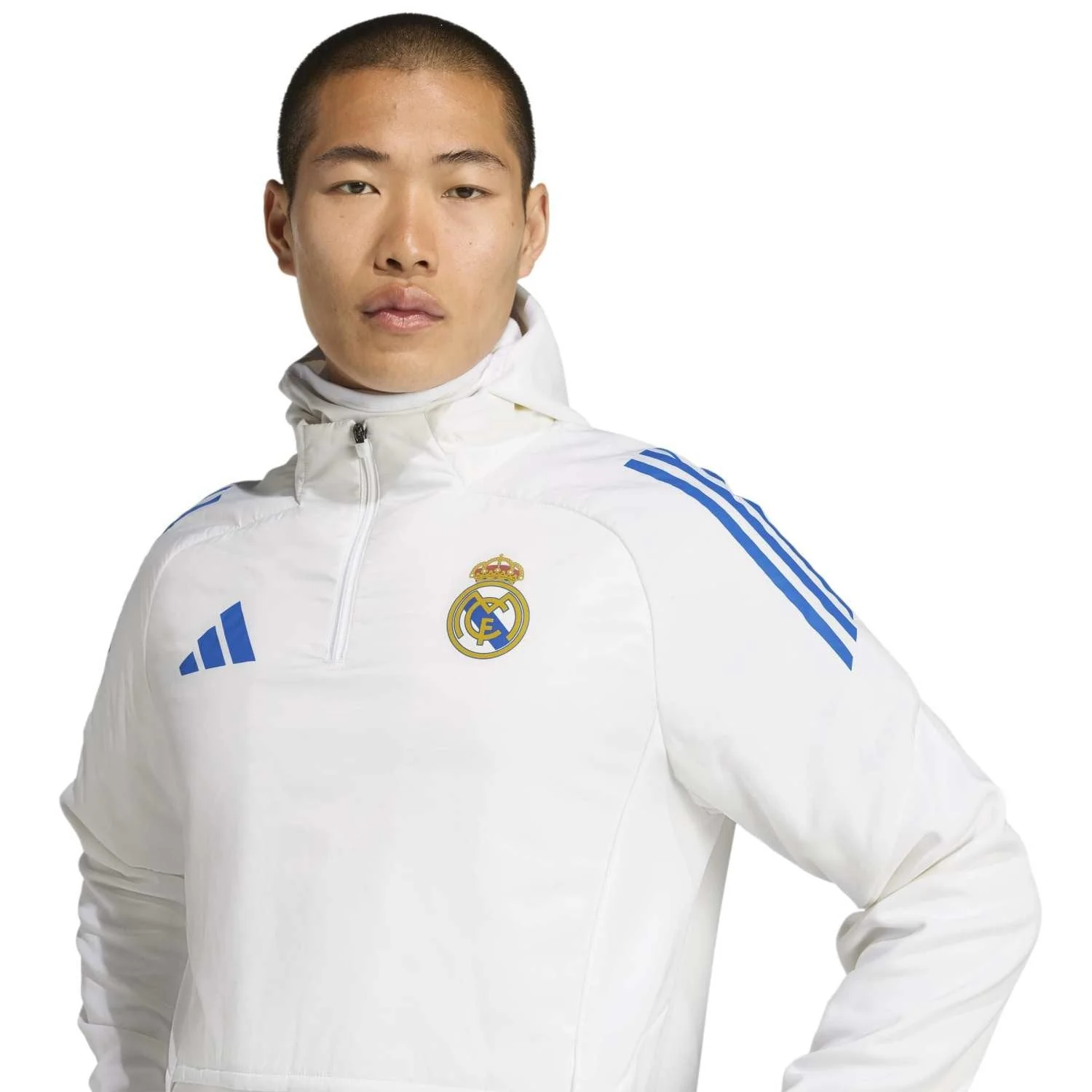 Mens adidas UCL Training Winter Top 25/26 White - Image 6