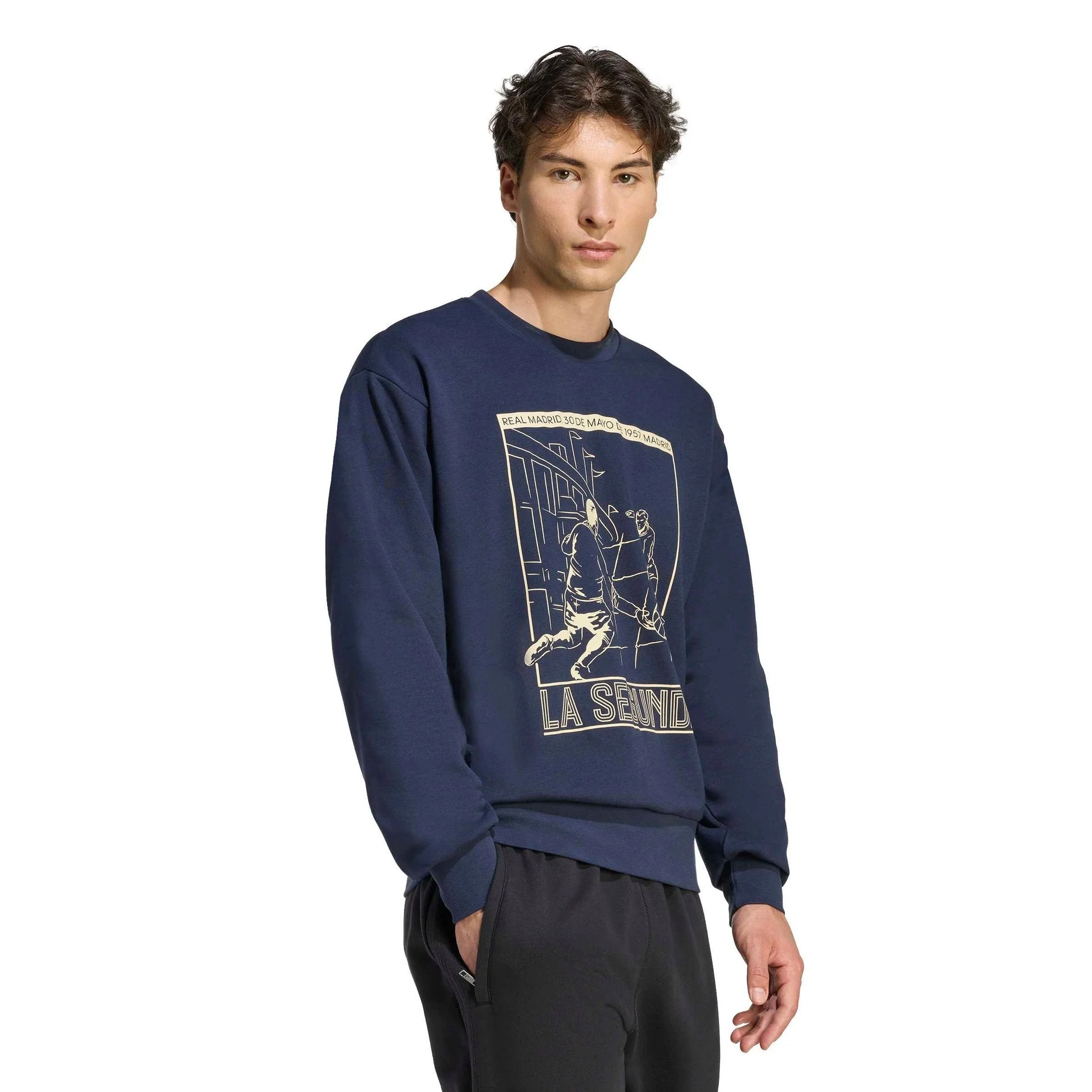 Mens adidas Heritage Pack Sweatshirt Navy | 1957 - Image 3