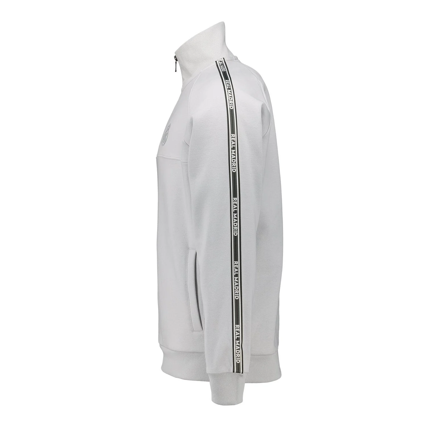 Mens Tape Zip Sweatshirt Grey - Image 3