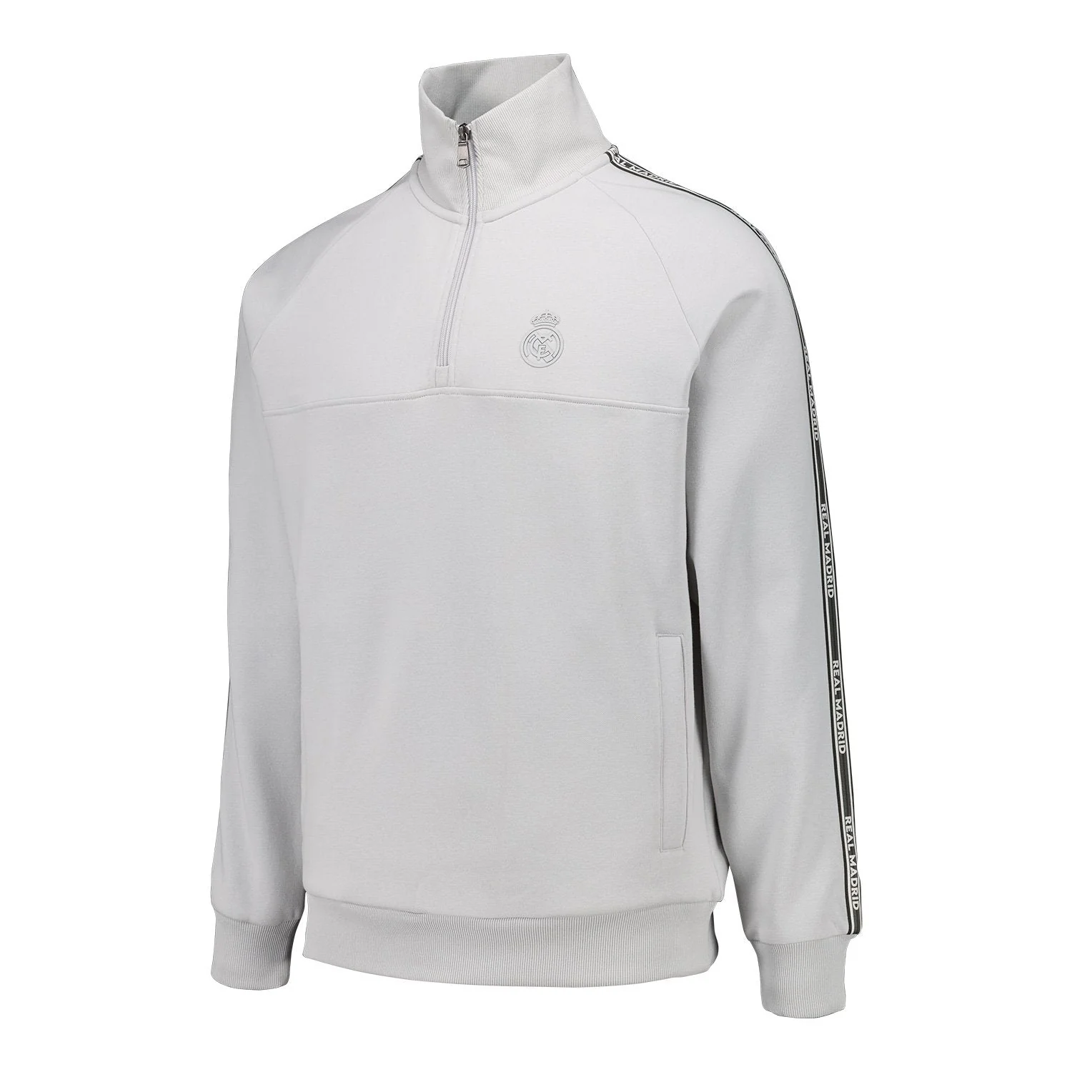 Mens Tape Zip Sweatshirt Grey - Image 5