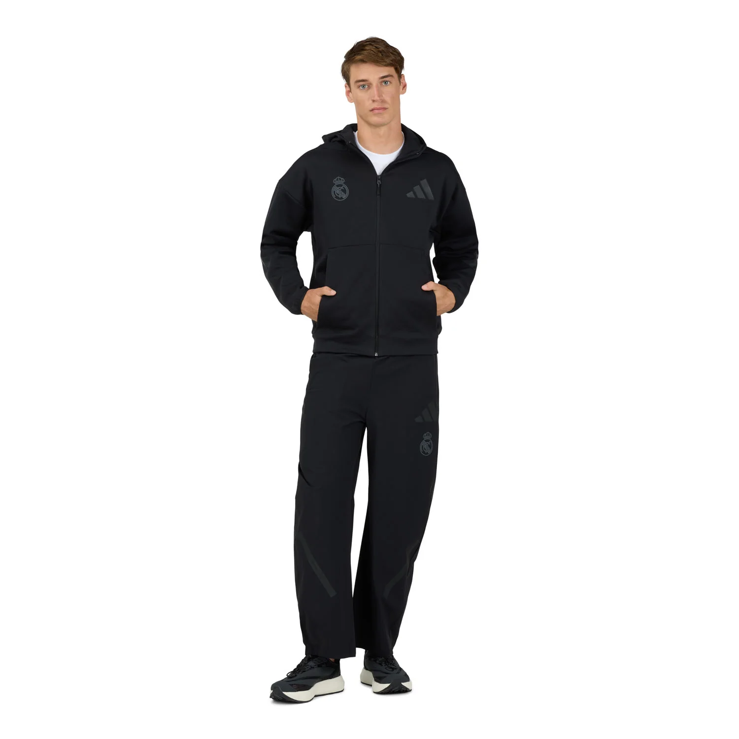 Mens adidas Real Urban Z.N.E. Woven Track Top Black - Image 3