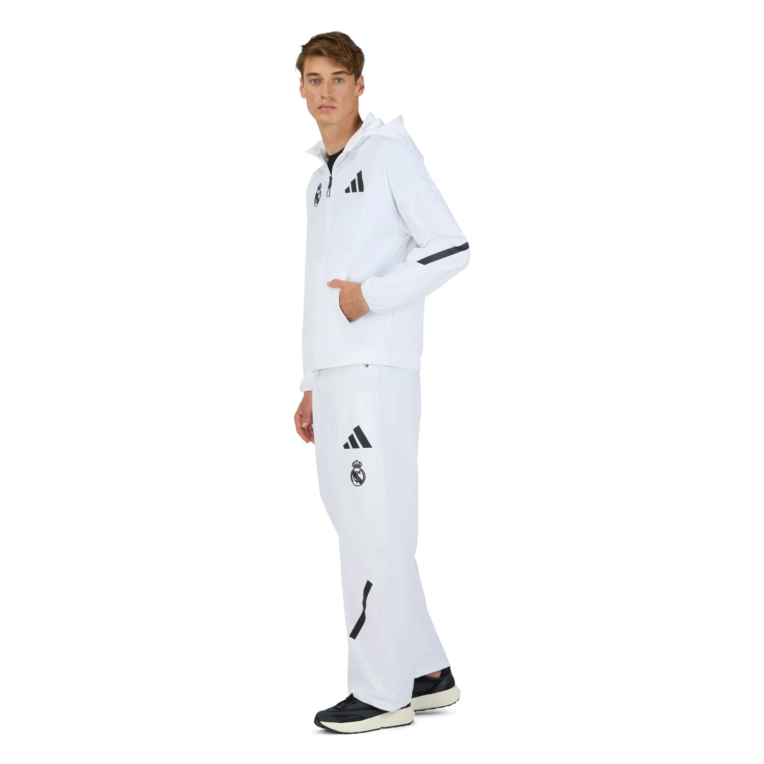 Mens adidas Real Urban Z.N.E. Woven Track Top White - Image 3
