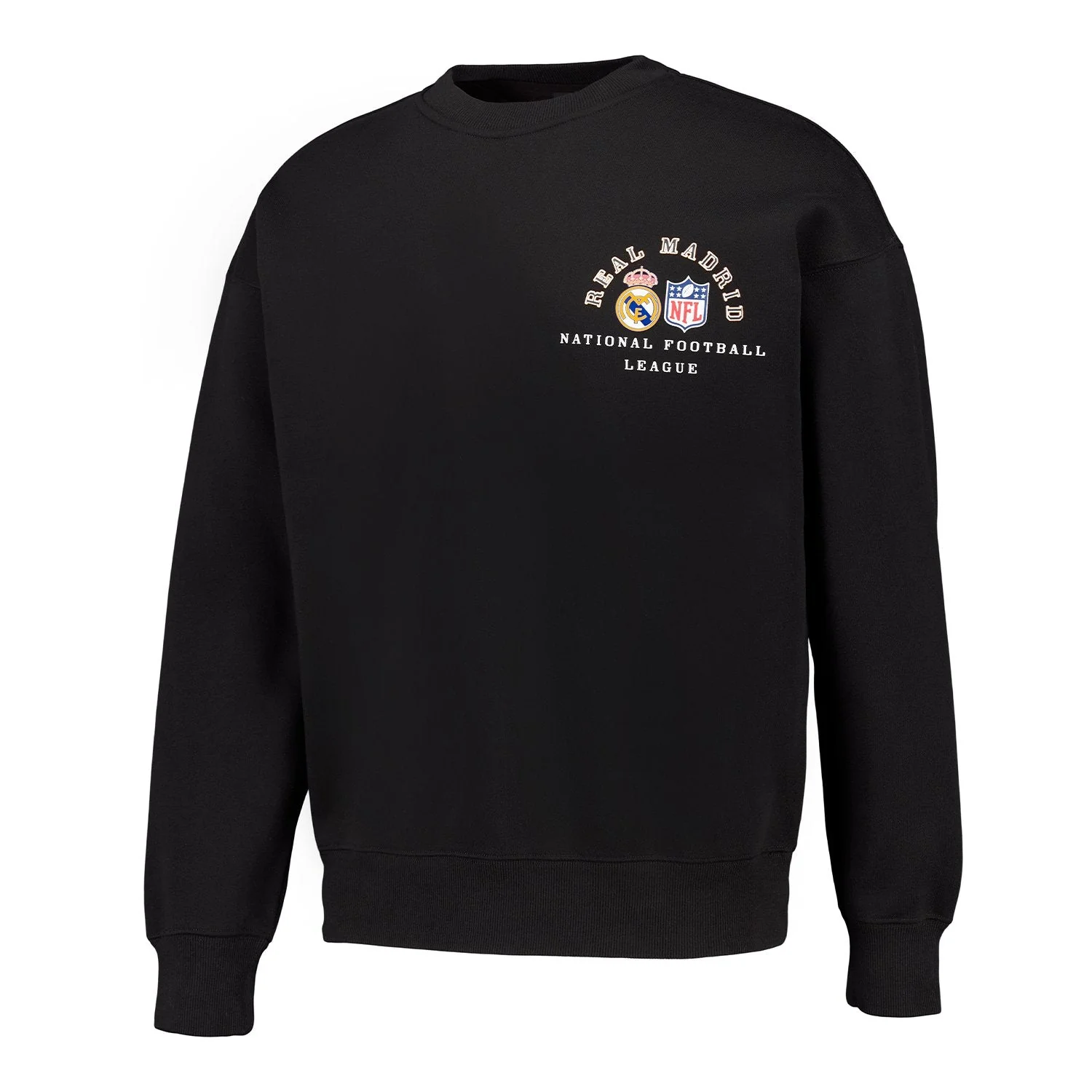 Mens Real Madrid x NFL Crew Sweatshirt Black - Image 2