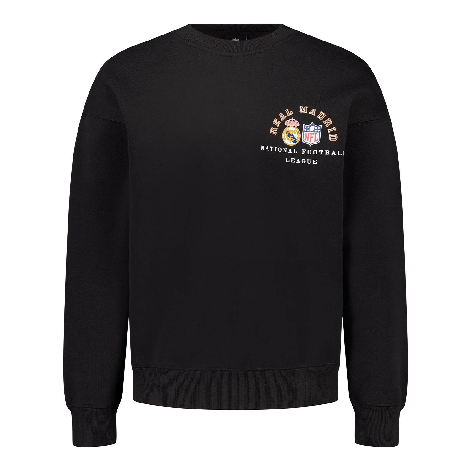 Mens Real Madrid x NFL Crew Sweatshirt Black - Image 3