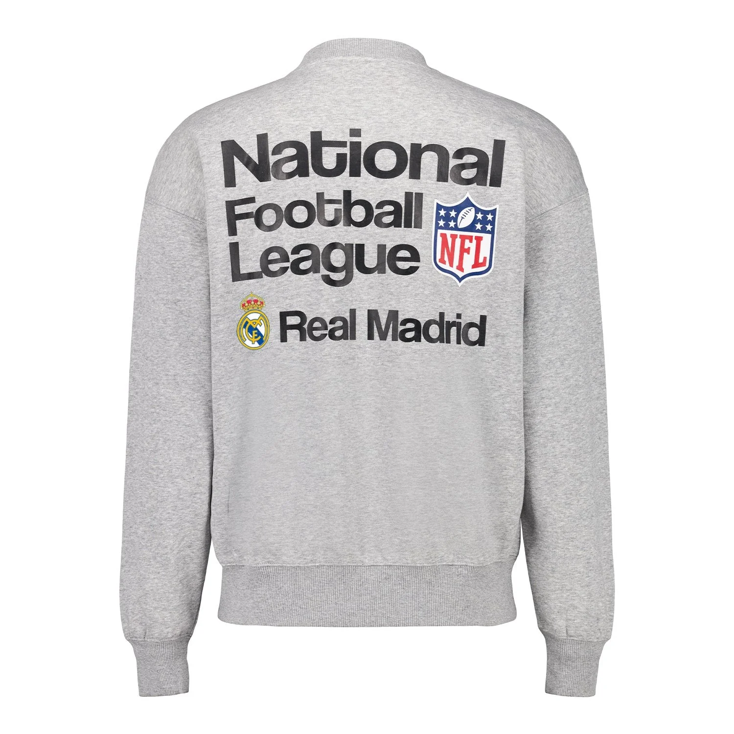 Mens Real Madrid x NFL Crew Sweatshirt Grey - Image 2