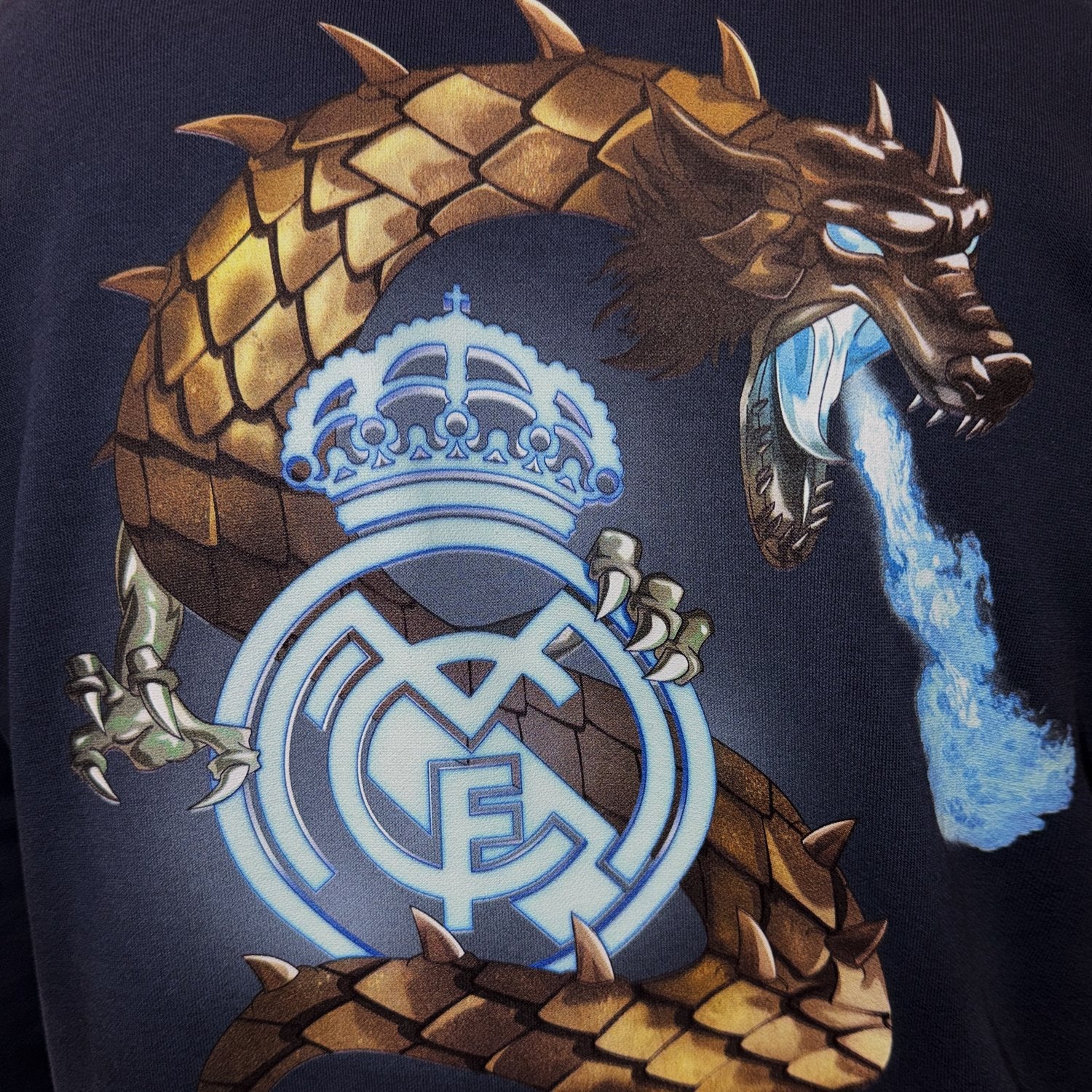 Mens Dragon Hoodie Navy - Image 3